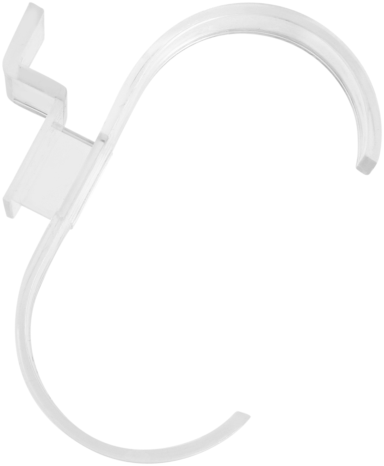 Klokstandaard voor gegroefde wand, transparant