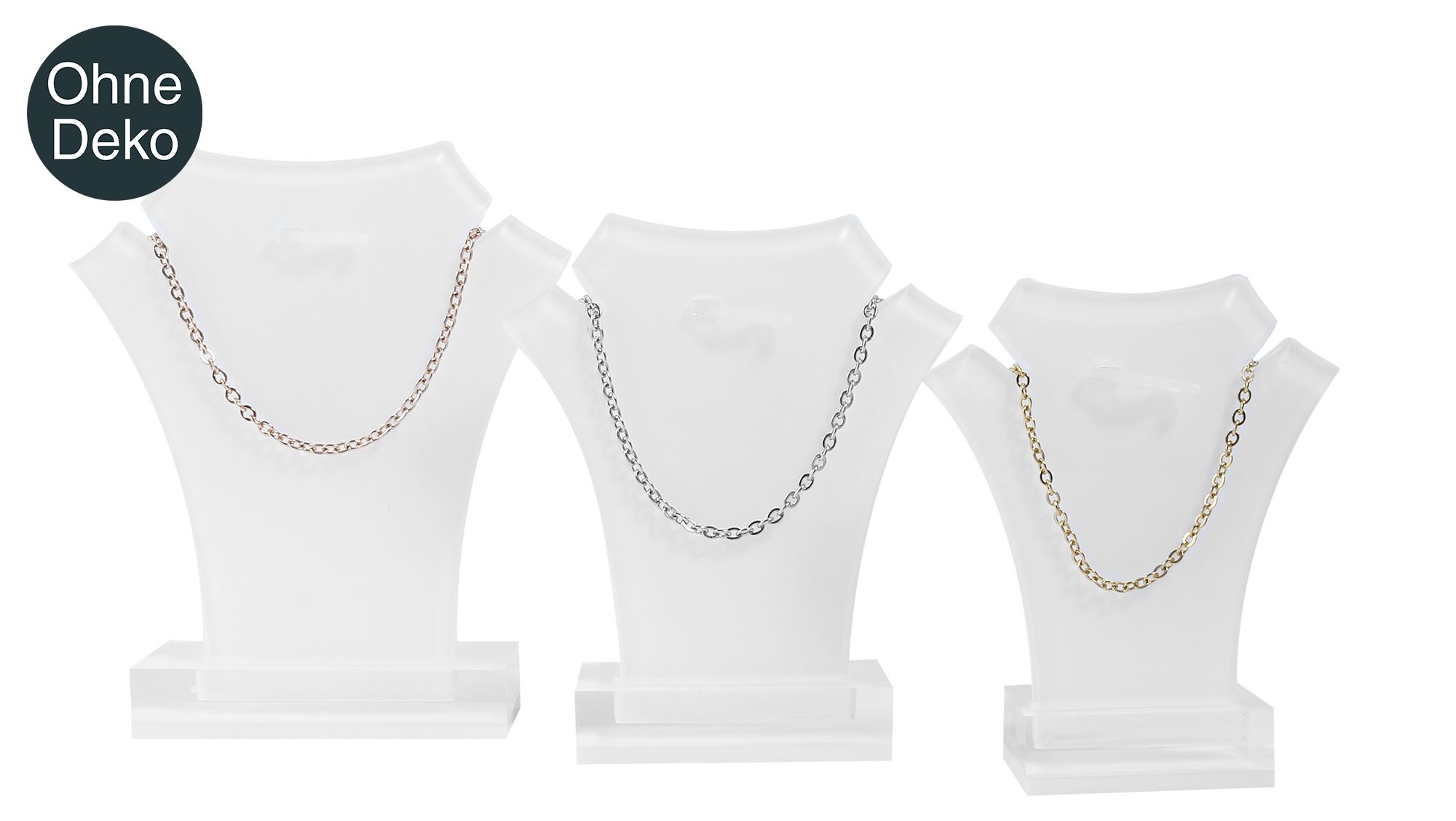 Acryl sieradendisplay, set van 3, verschillende maten, wit