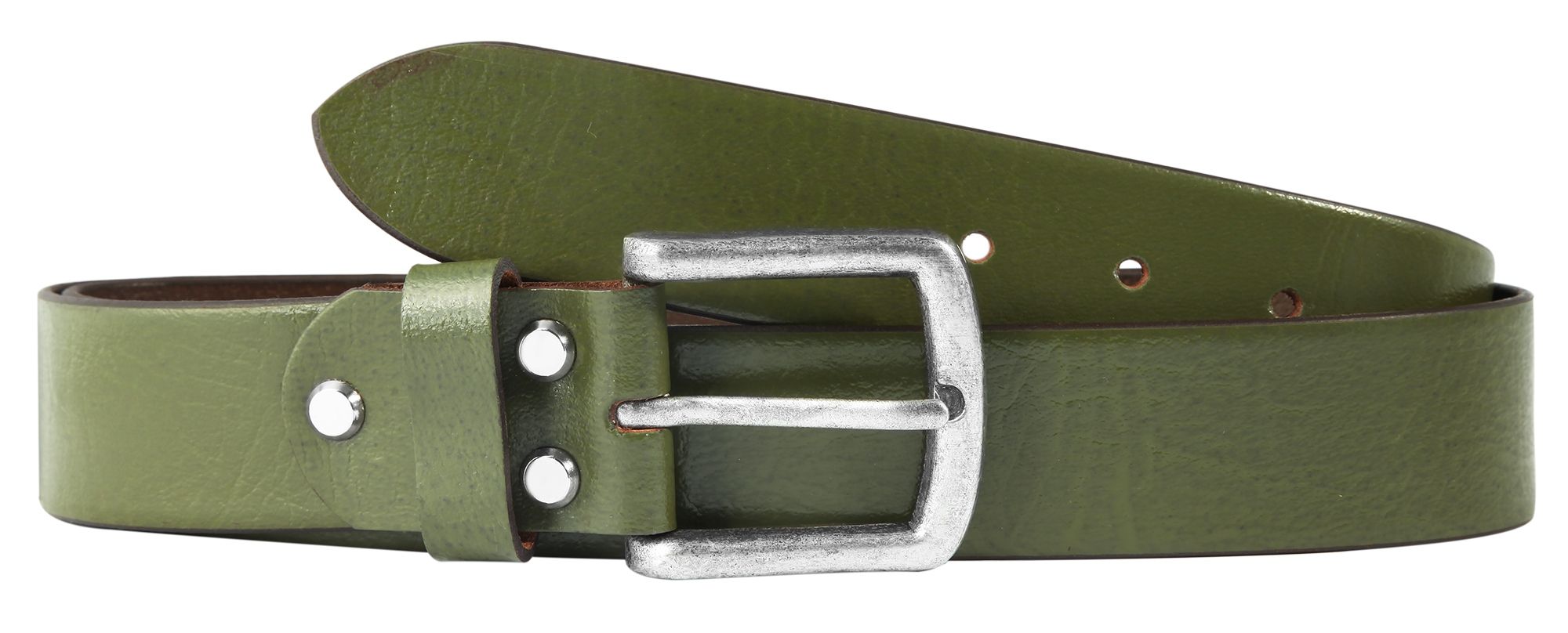 Leonardo Verrelli Echt Leder Gürtel, kürzbar, dunkelgrün, 110 cm