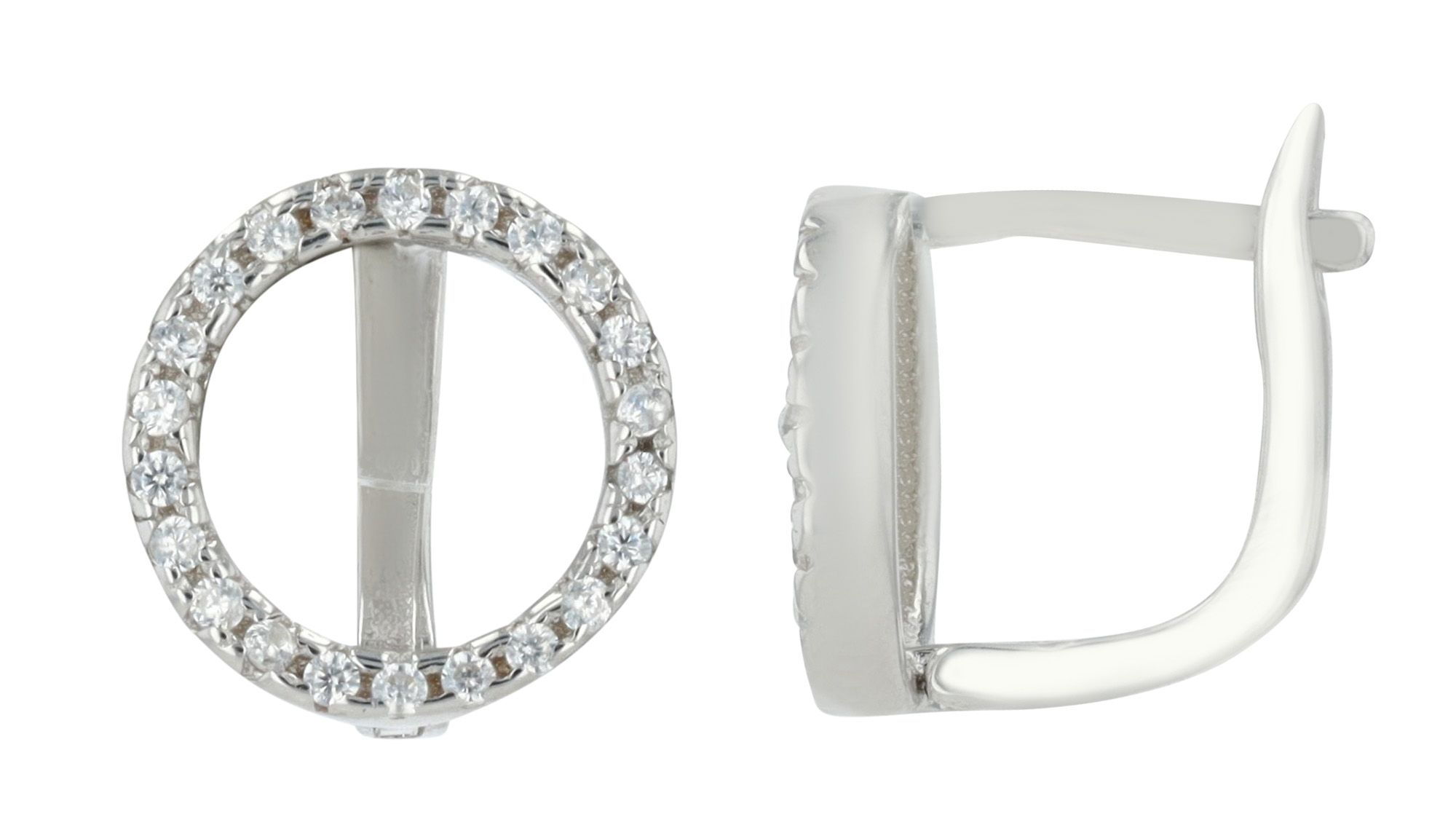 "Mieke" - cirkel, scharnierende creool 925/- echt zilver en gerhodineerd