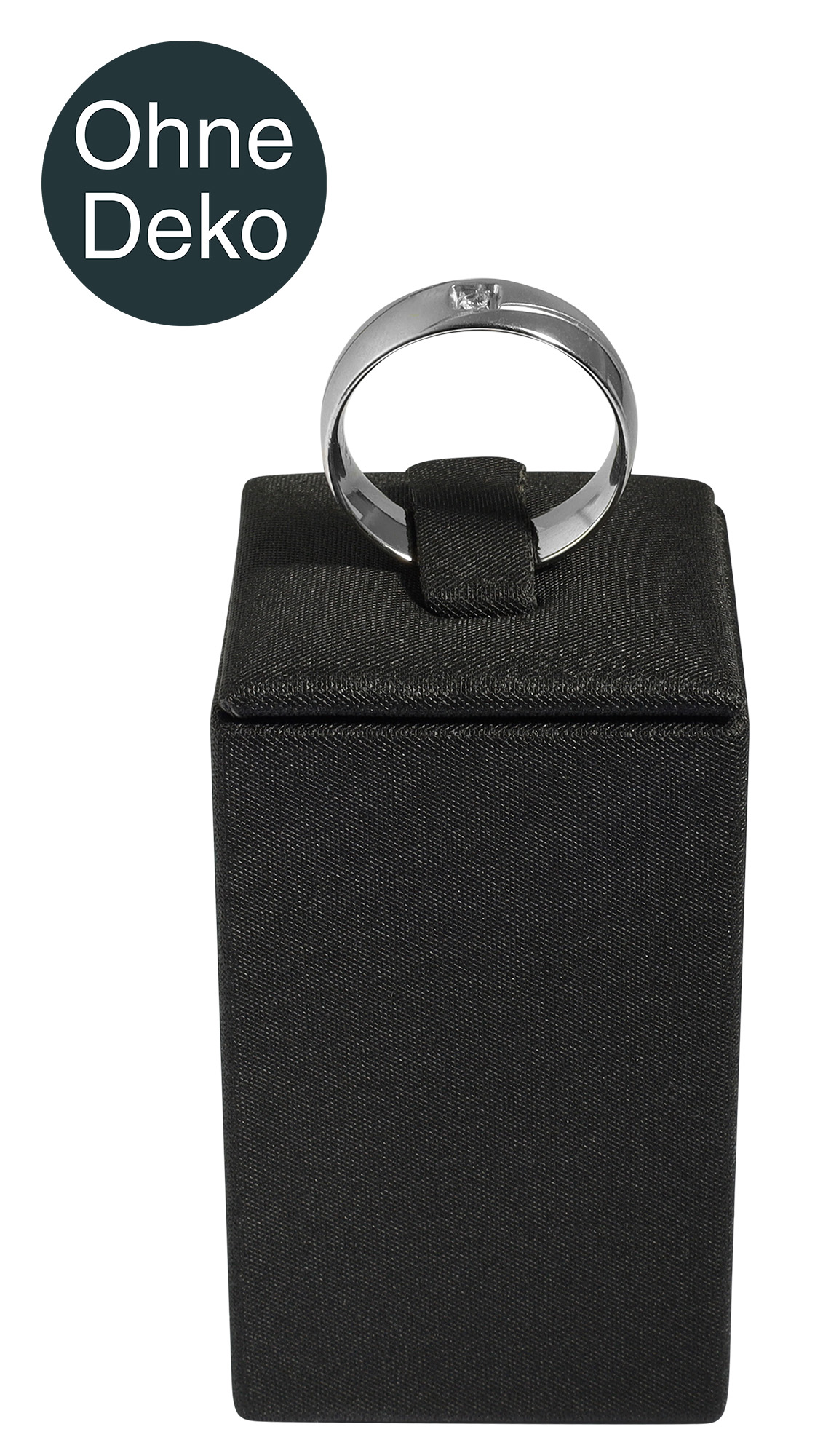 Ringaufsteller (Dekoserie Soft), PU-bezogen, Höhe 6 cm, schwarz