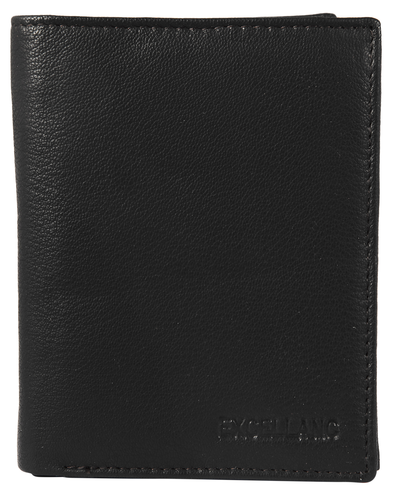 Excellanc Echtleder Geldbörse, Hochformat, schwarz
