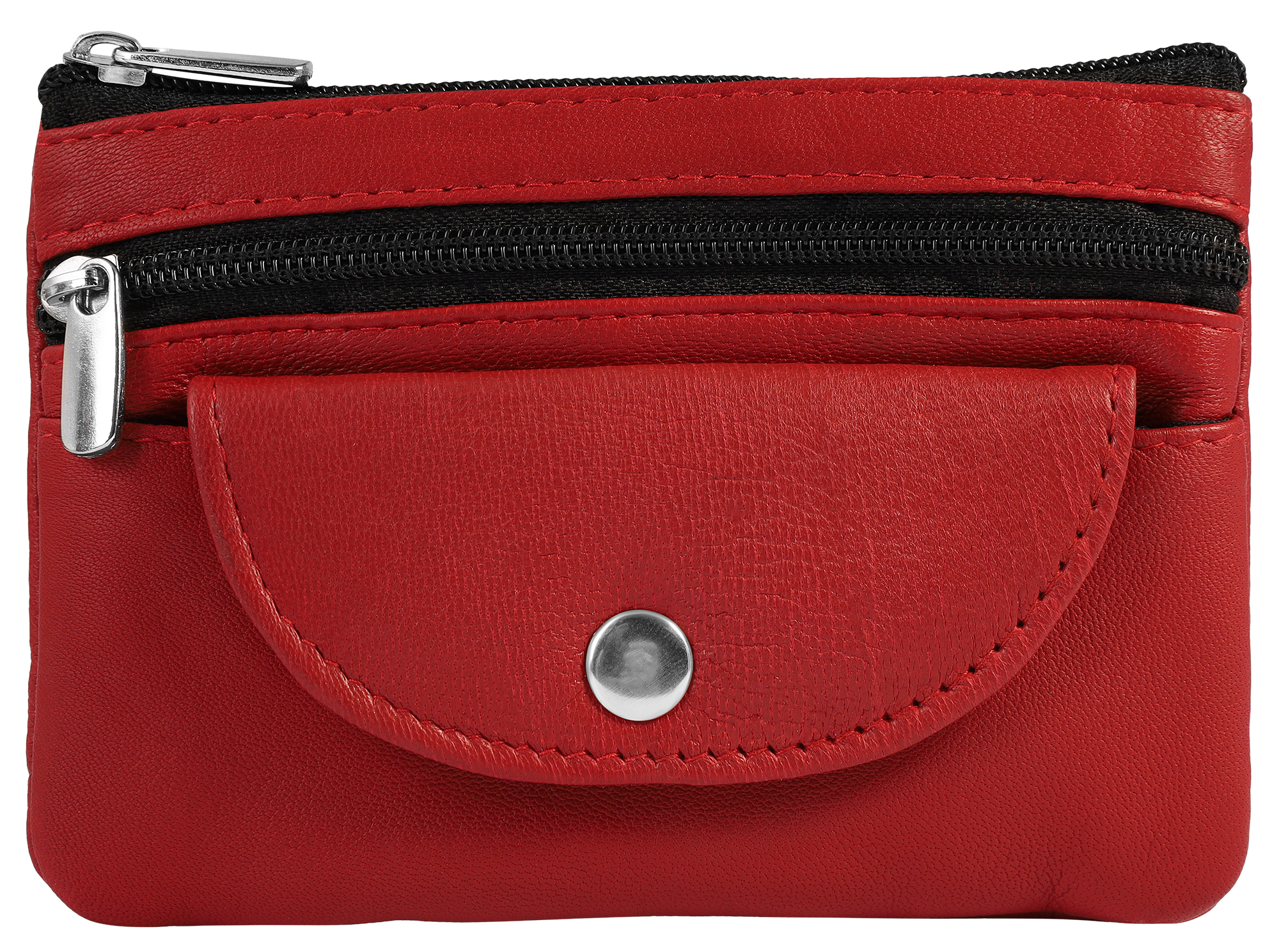 Sleuteletui van echt leer in rood/donkerrood