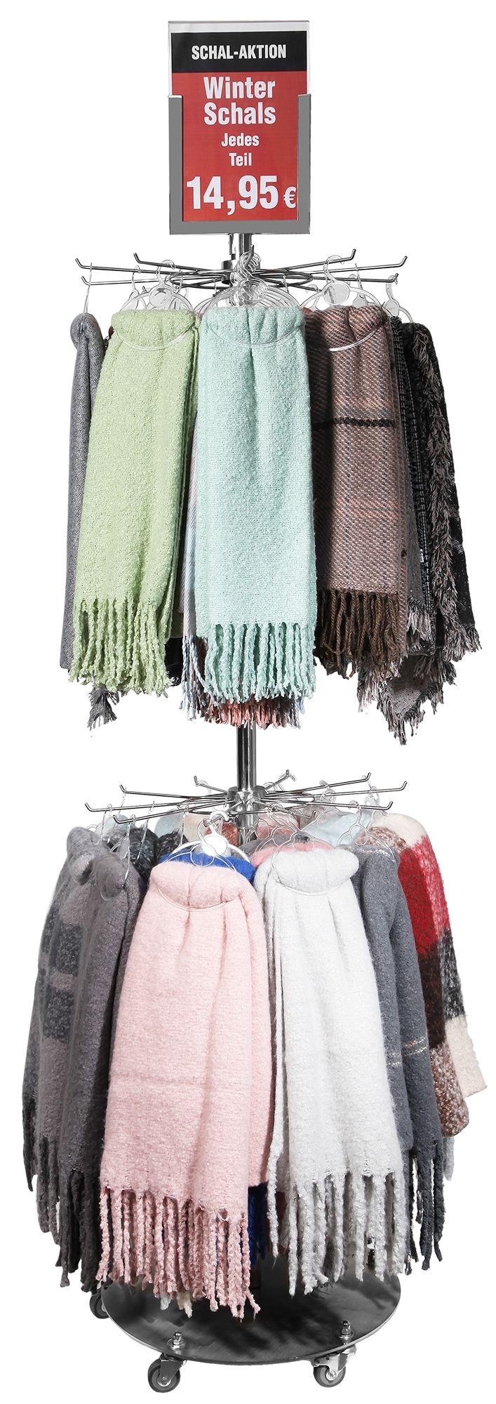 Universele roestvrijstalen displaystandaard