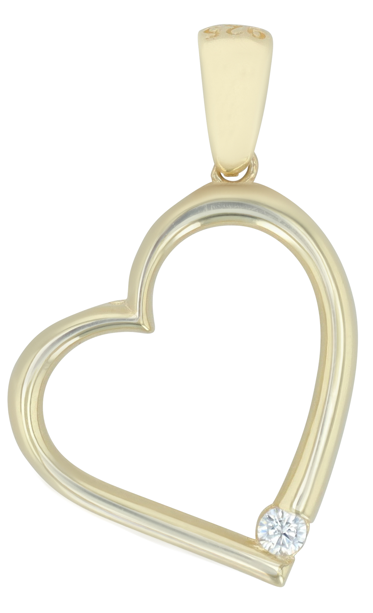 "Dania" 925/- Echt Silber Anhänger, Herz, vergoldet