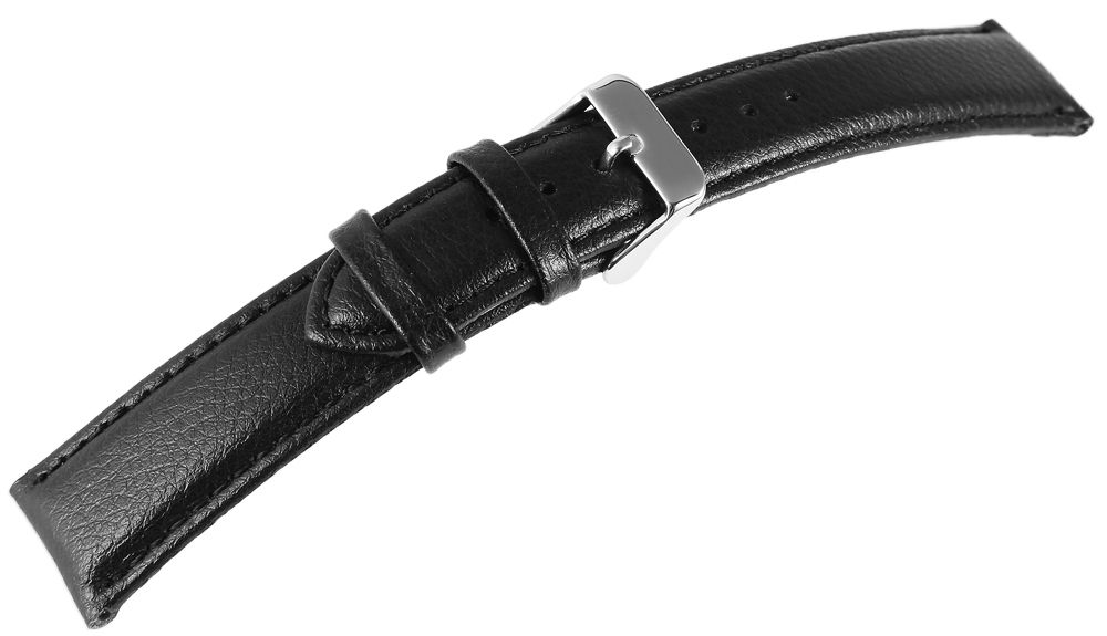 Echtleder-Uhrenarmband, schwarz, 20 mm