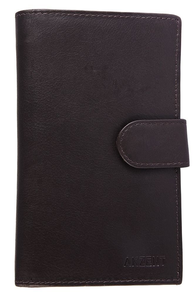 Akzent Echtleder Geldbörse, dunkelbraun