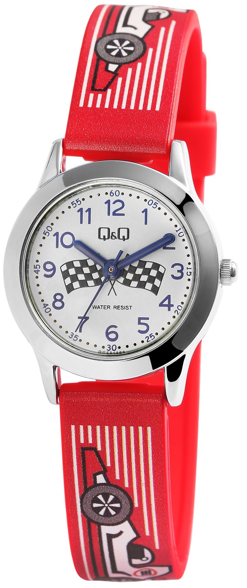 Q&amp;Q kinderhorloge met kunststof band, "Racing car", 3 bar
