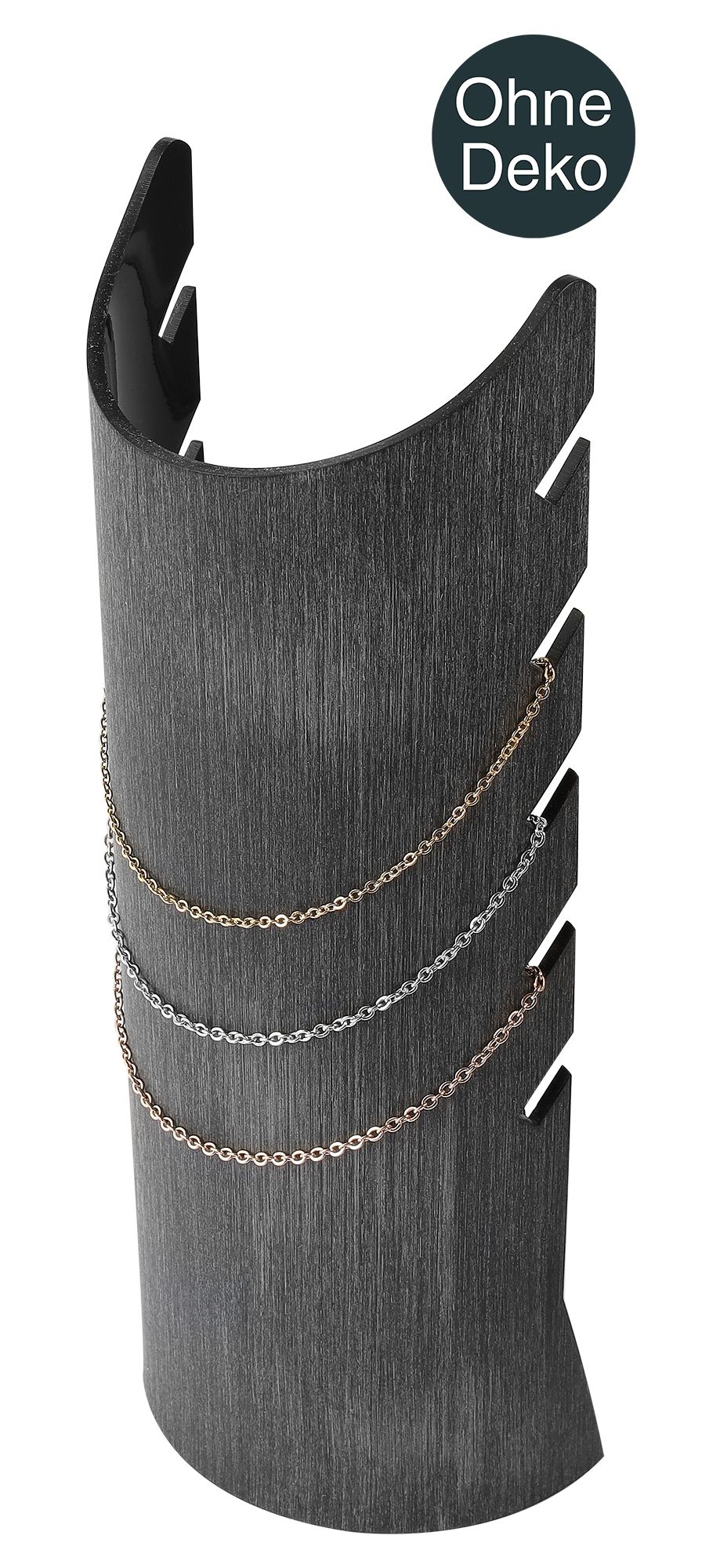 Schmuckaufsteller für Ketten, 21 cm x 9 cm x 3 mm, schwarz