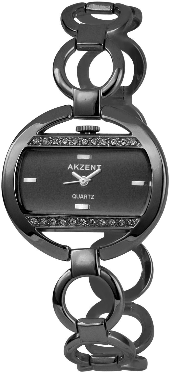 Akzent Damenuhr mit Metallarmband