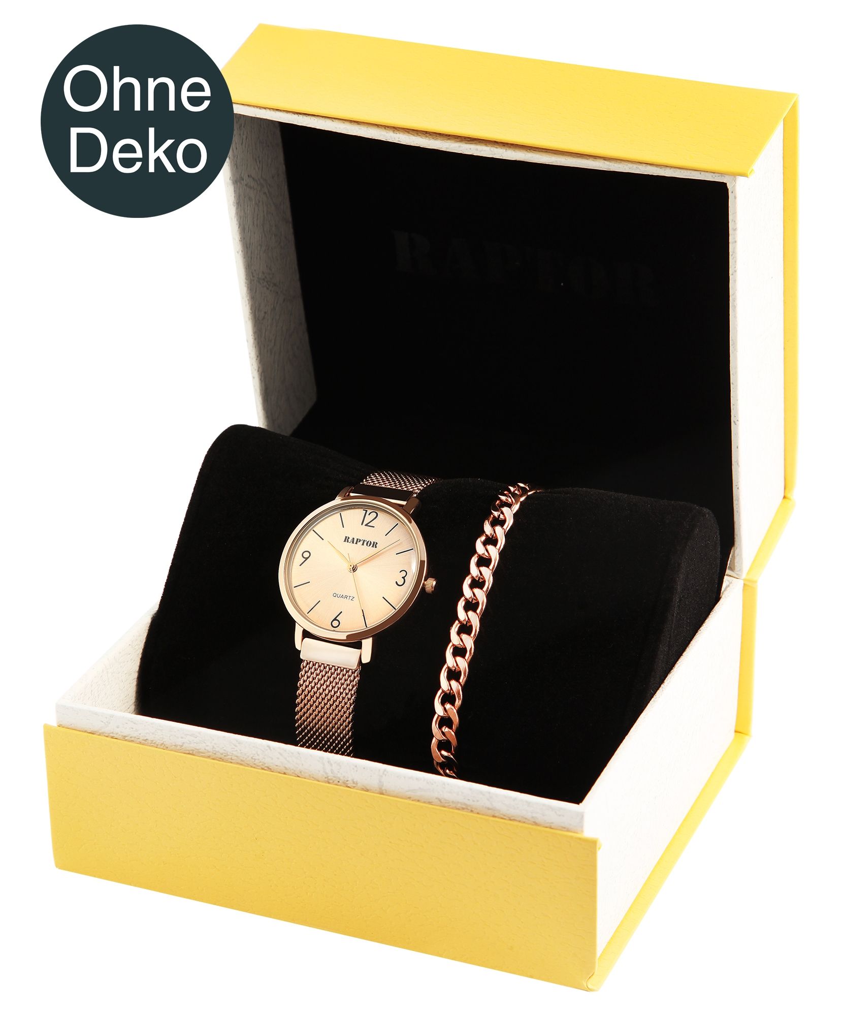 Raptor horlogebox voor 2 polshorloges, geel