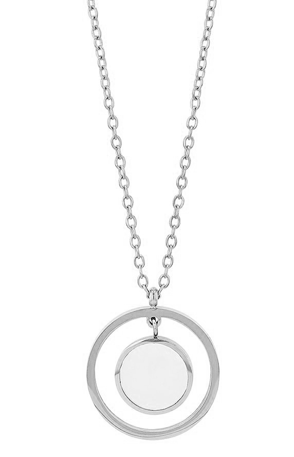 "Moonlight", Akzent Ankerkette, Edelstahl, Perlmuttanhäger, silberfarben, 45 cm