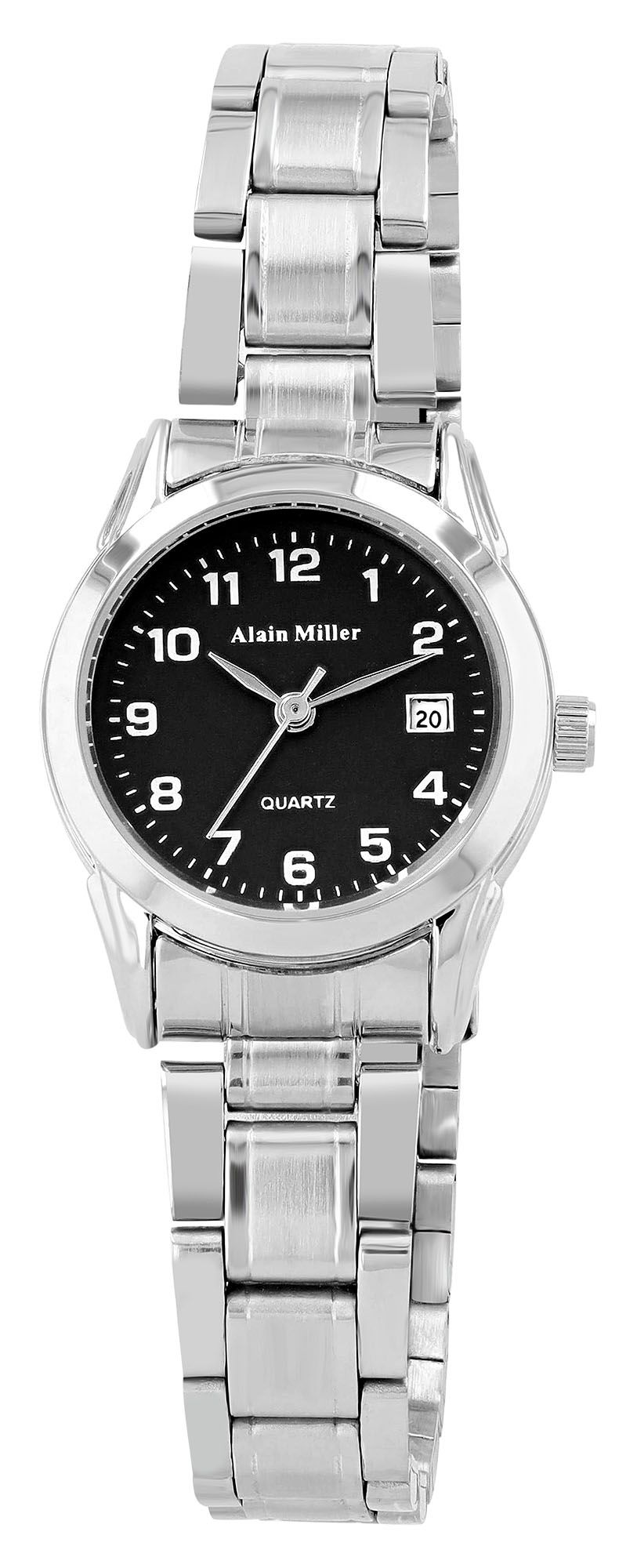 Alain Miller dameshorloge met schakelband, roestvrij staal, zilverkleurig/zwart
