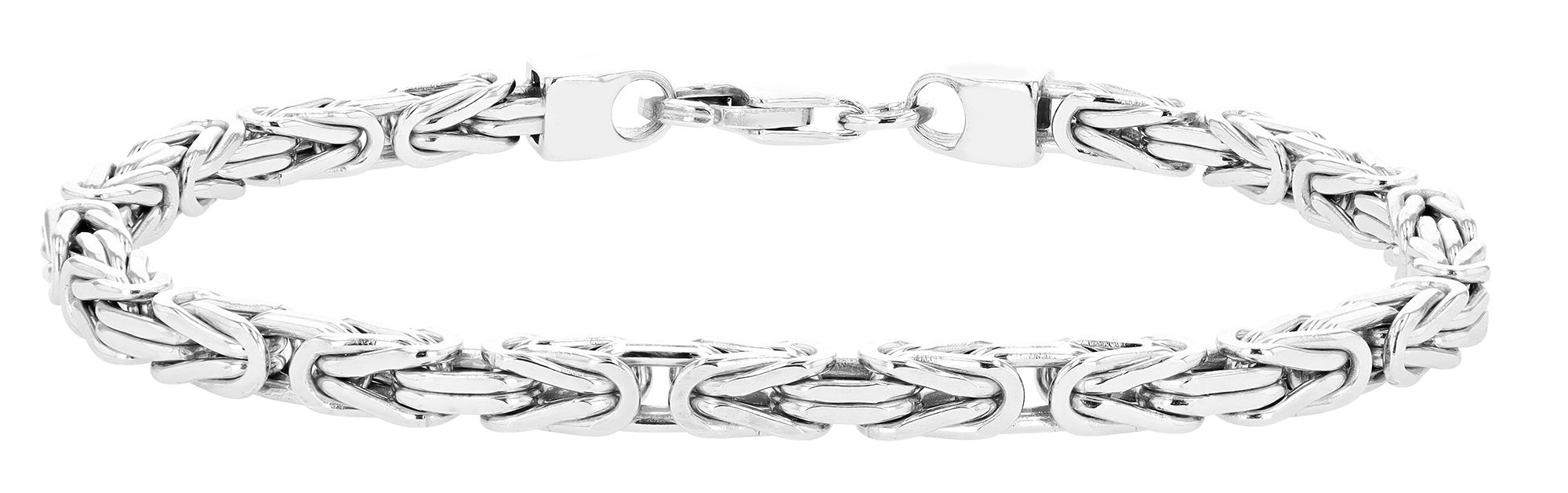 "Nebula" Königskettenarmband aus 925/- Echt Silber, rhodiniert, 19 cm / 4 mm