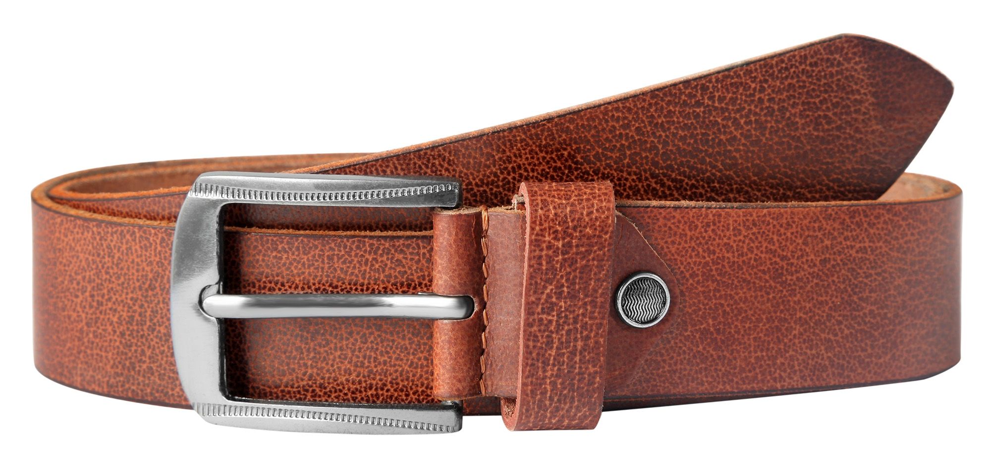 Leonardo Verrelli echt leren riem, inkortbaar, bruin, 90 cm