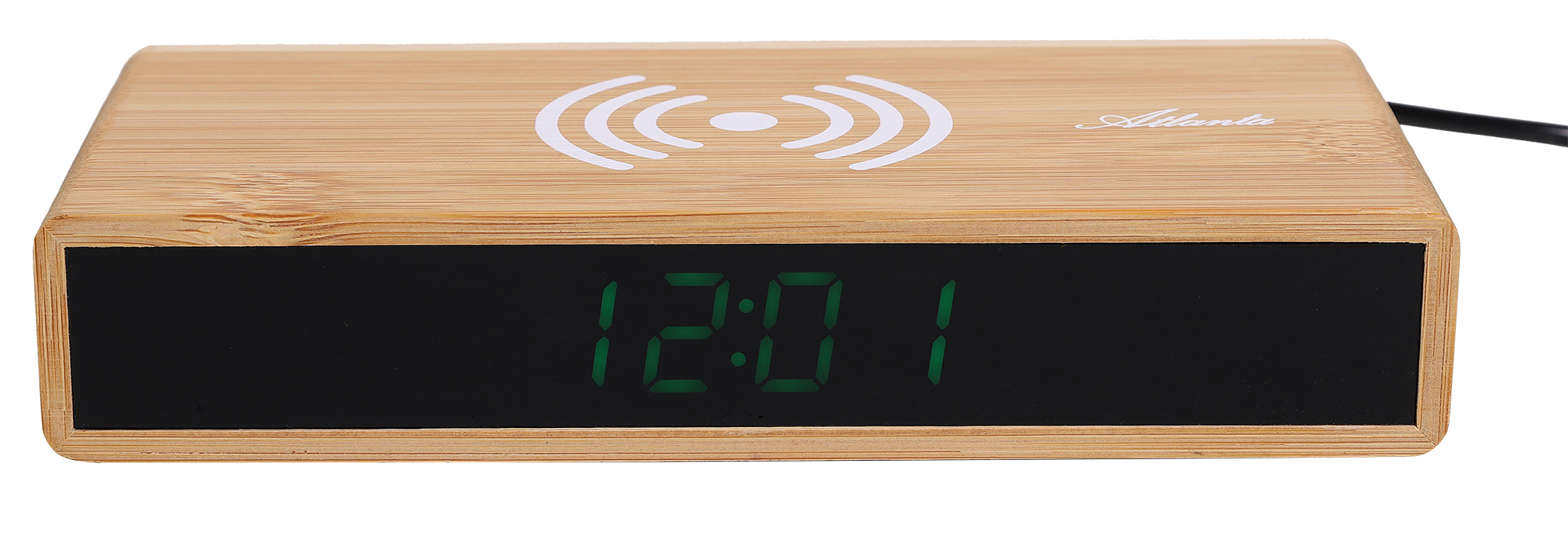 Atlanta Netz-Wecker (Wireless-Charging, 3 Alarmzeiten) Bambus/ braun