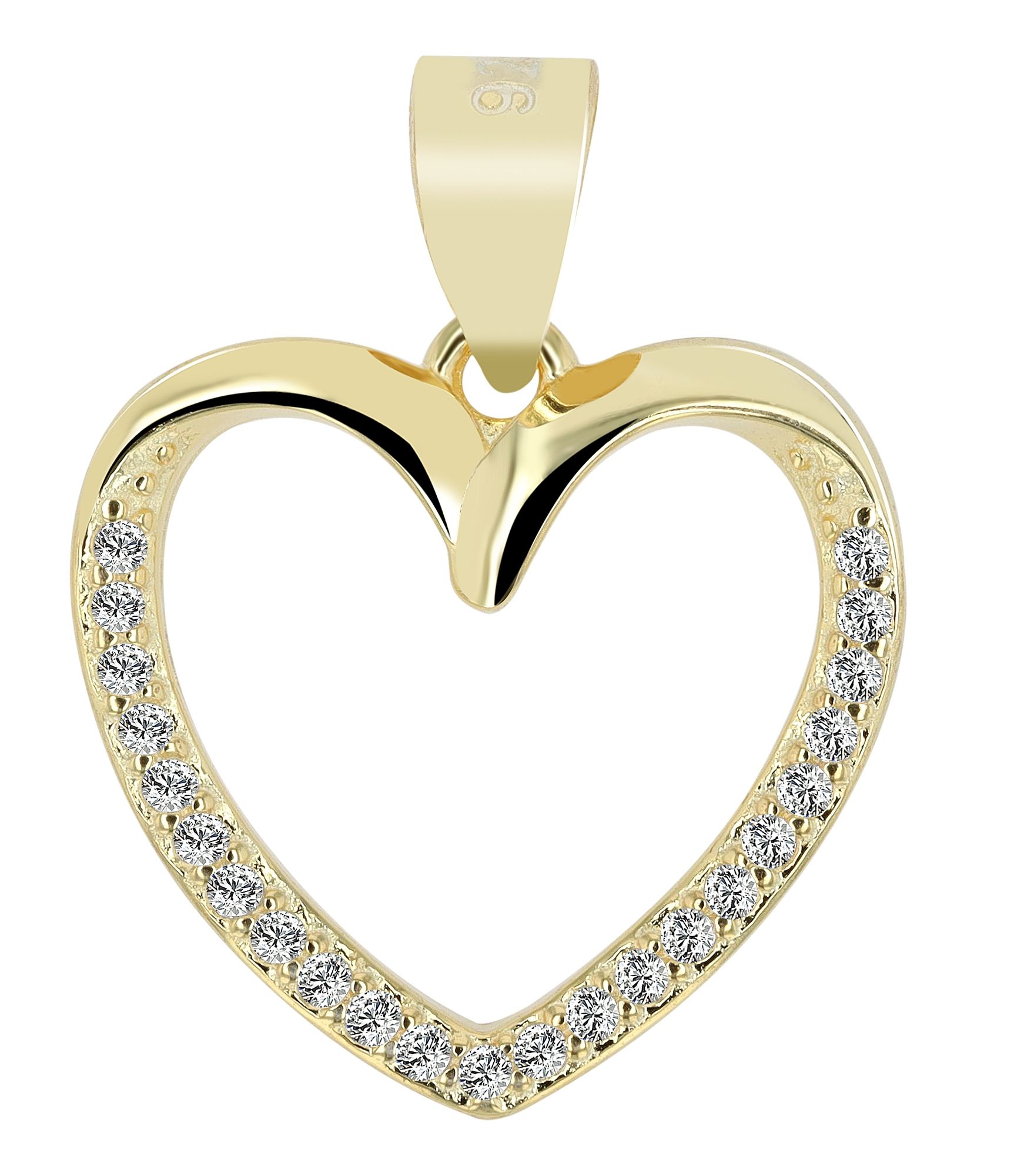 925/- Echt Silber Herzanhänger "Xana", vergoldet