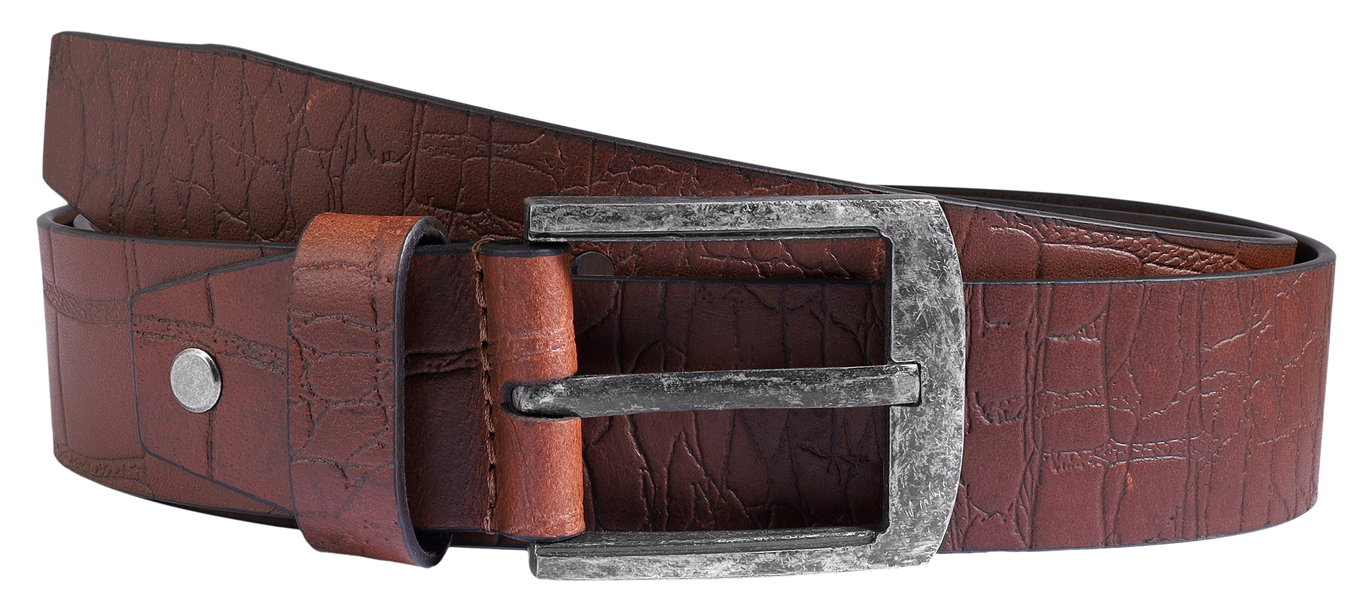 Leonardo Verrelli Echtleder Gürtel, braun, kürzbar, 120 cm