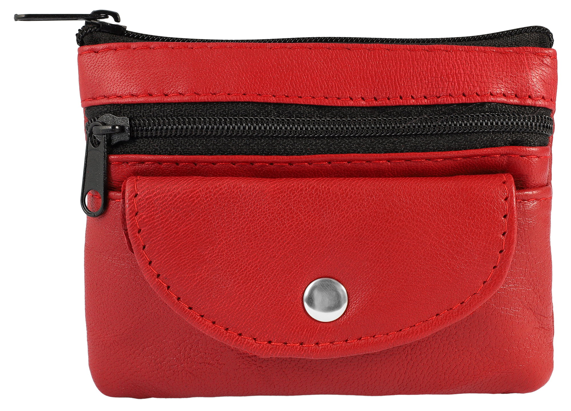 Excellanc Echtleder Schlüsseletui / Schlüsselbeutel, rot