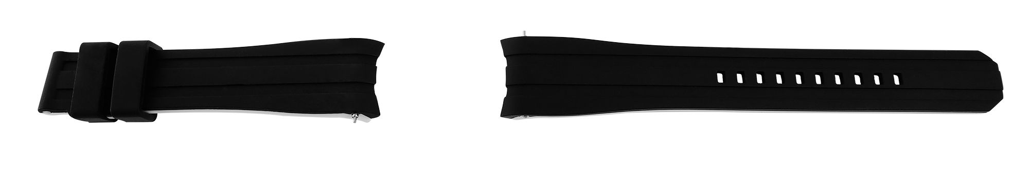 Snelwisselband voor horloges, silicone, gesp, zwart/grijs, 18 mm