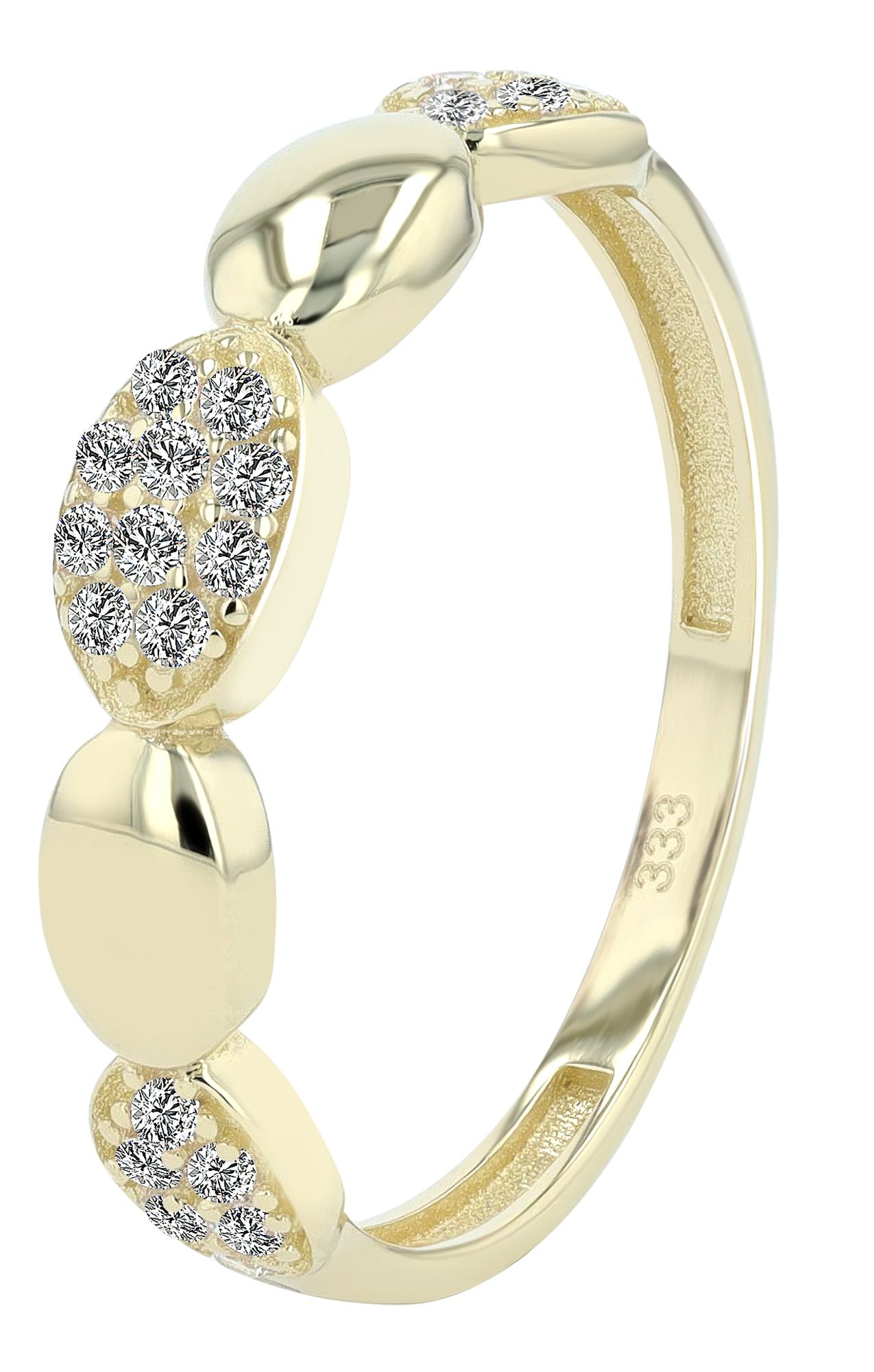 333/- Gold Ring "Nia" mit Zirkonia, 8 Karat, Gelbgold, Gr. 50