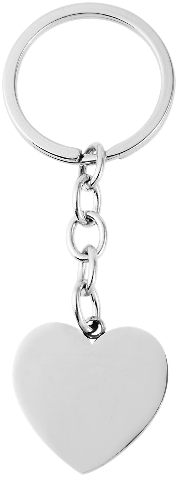 "Ahri" Schlüsselanhänger aus Edelstahl, Herz, Gravur, silberfarben