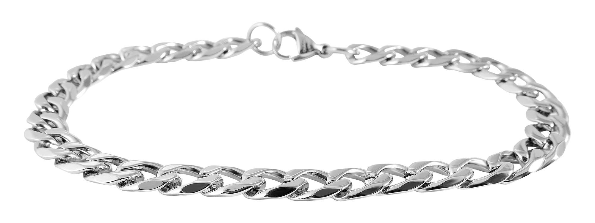 "Kiko" accent gepantserde roestvrijstalen armband, 20 cm/ breedte 7mm