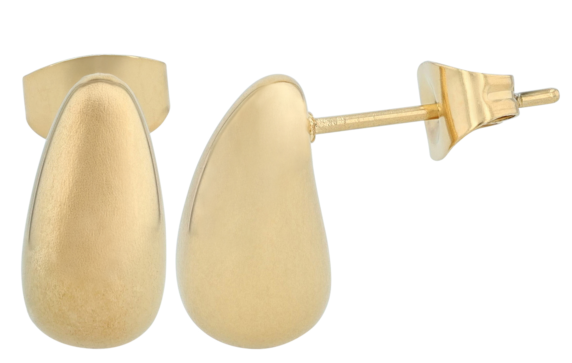 "Alja" Edelstahl Ohrstecker, Tropfen, goldfarben