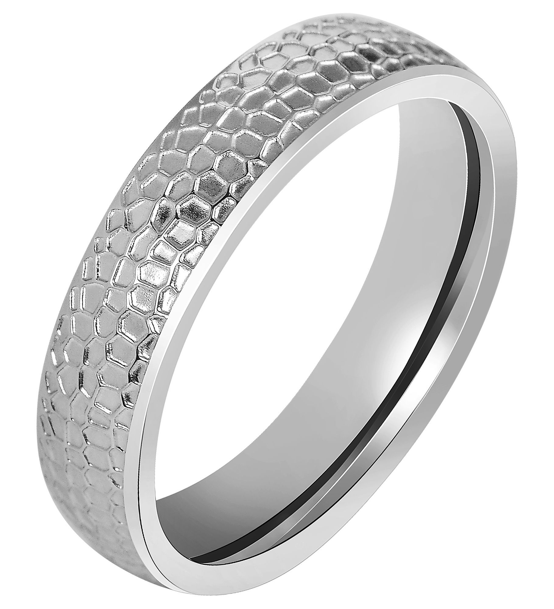 "Eldar" Akzent Herren-Partnerring, Edelstahl, silberfarben, Gr. 68