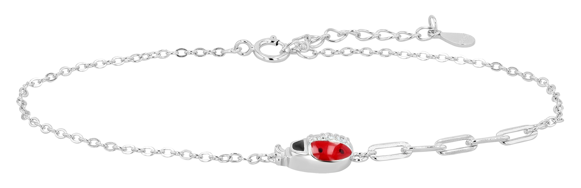 "Belli" 925/- Echt Silber Armband, Zirkonia, silberfarben, rhodiniert, Marienkäfer