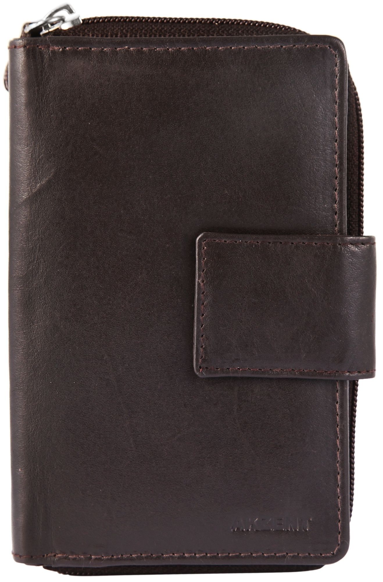 Akzent Damen Geldbörse aus Echtleder in dunkelbraun