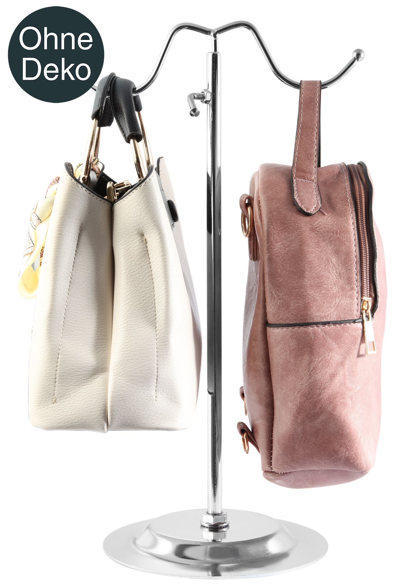 Taschenständer aus Edelstahl, 40-67 cm höhenverstellbar