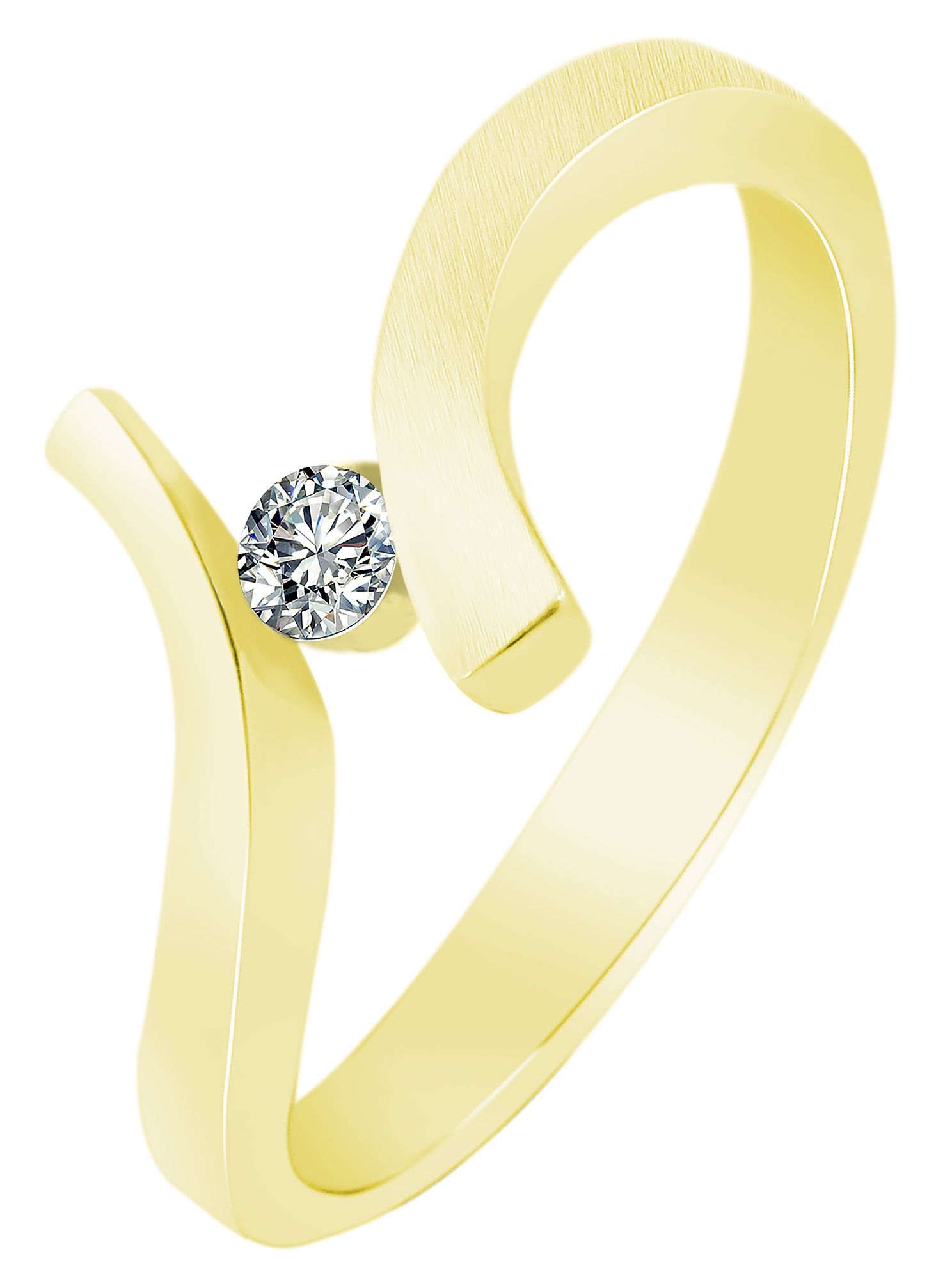 333/- Gold Ring "Enie" mit Zirkoniabesatz, Gelbgold, 8 Karat, Gr. 56