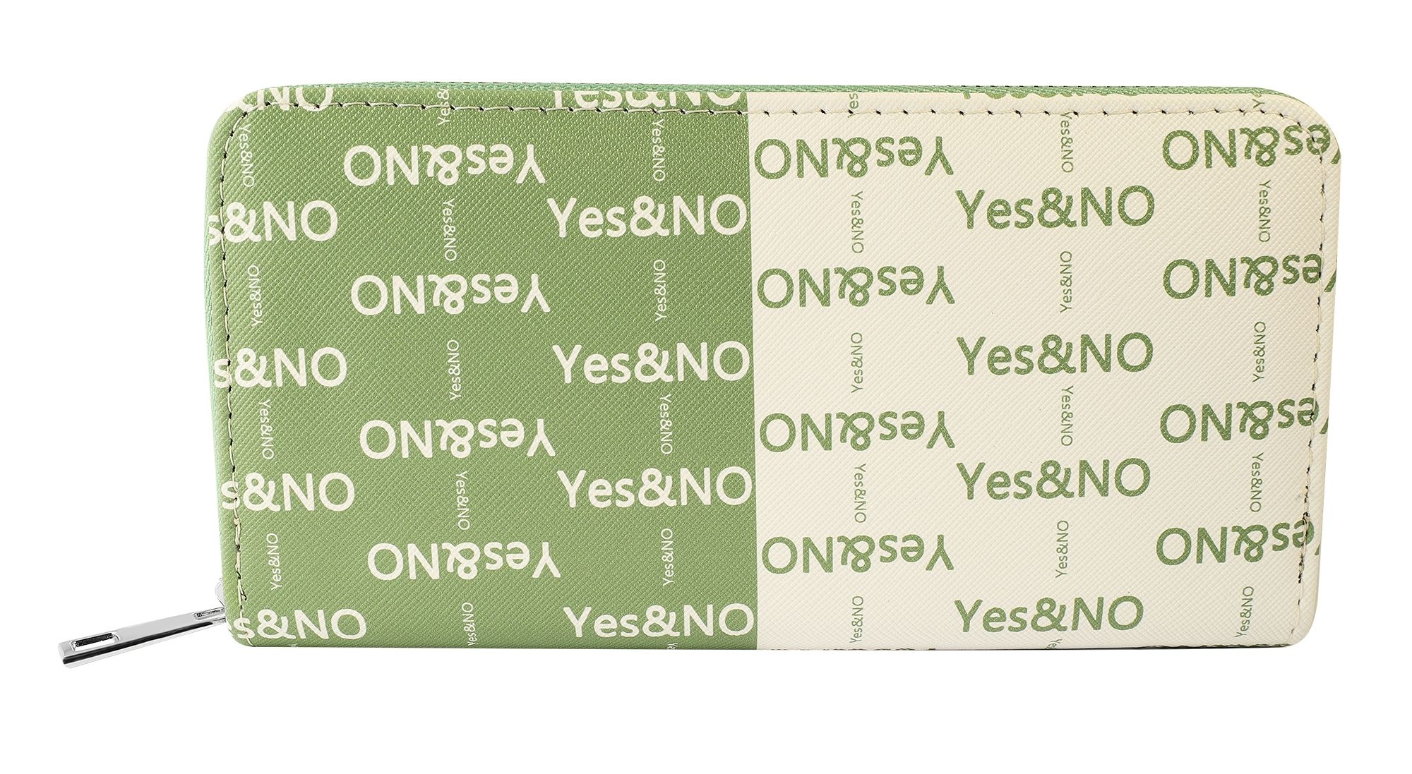 Damesportemonnee "Yes&amp;No" van imitatieleer, wit/mintgroen