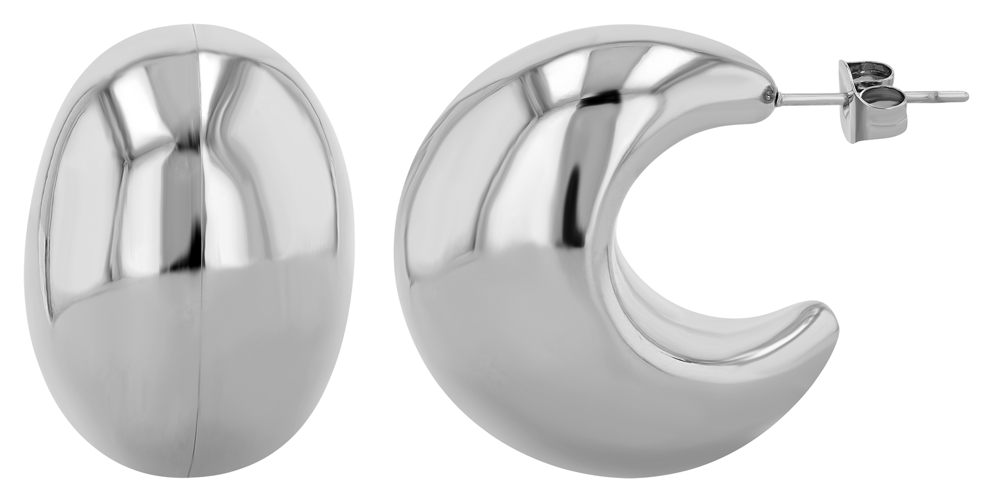 "Adjoa" Ohrstecker aus Edelstahl, Halbcreole, Statement,