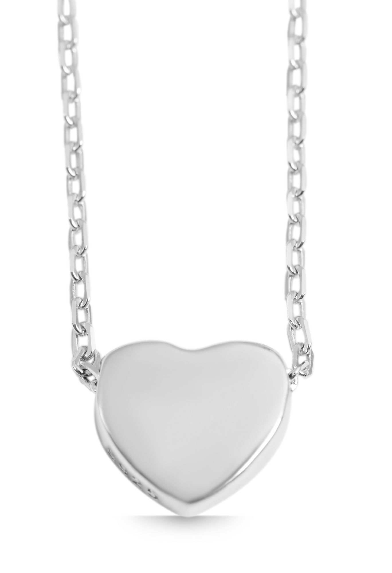 "Suha" 925/- echt zilveren collier met hanger - hart, 43+5 cm, gerhodineerd