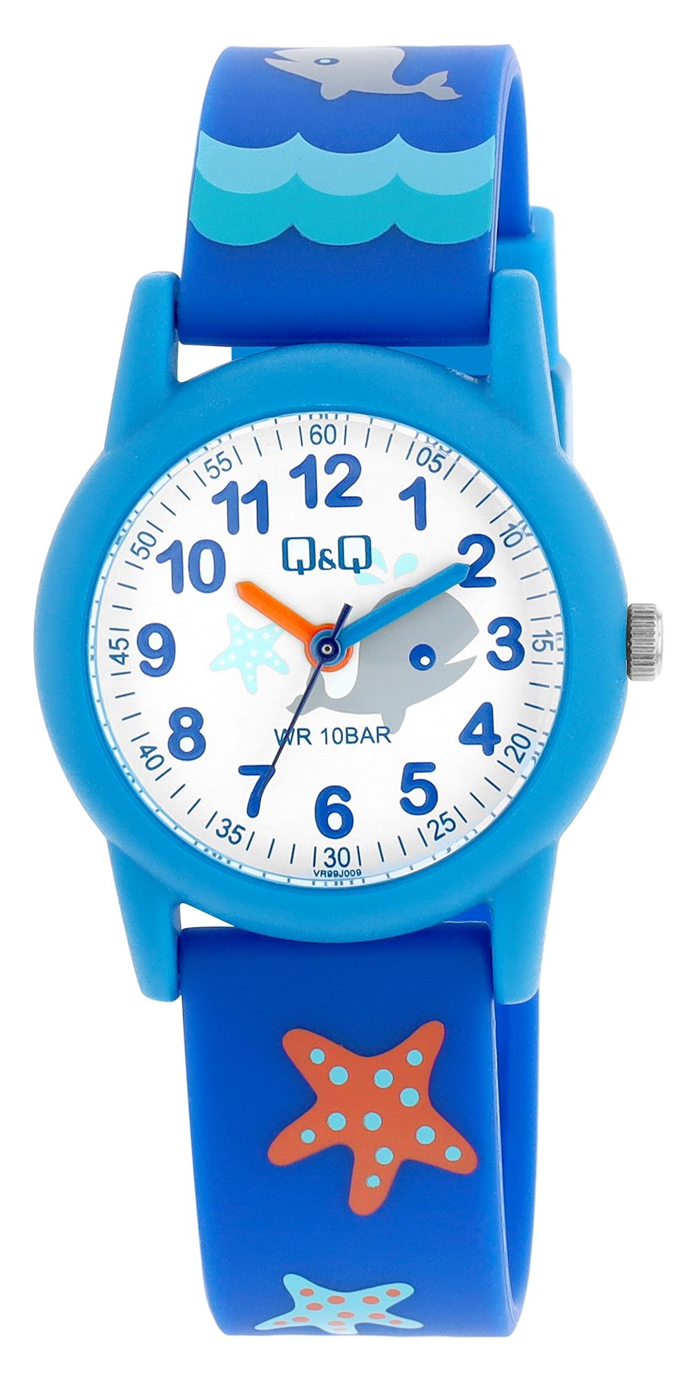 Q&amp;Q kinderhorloge "Was/ Zeester", kunststof band, 10 ATM