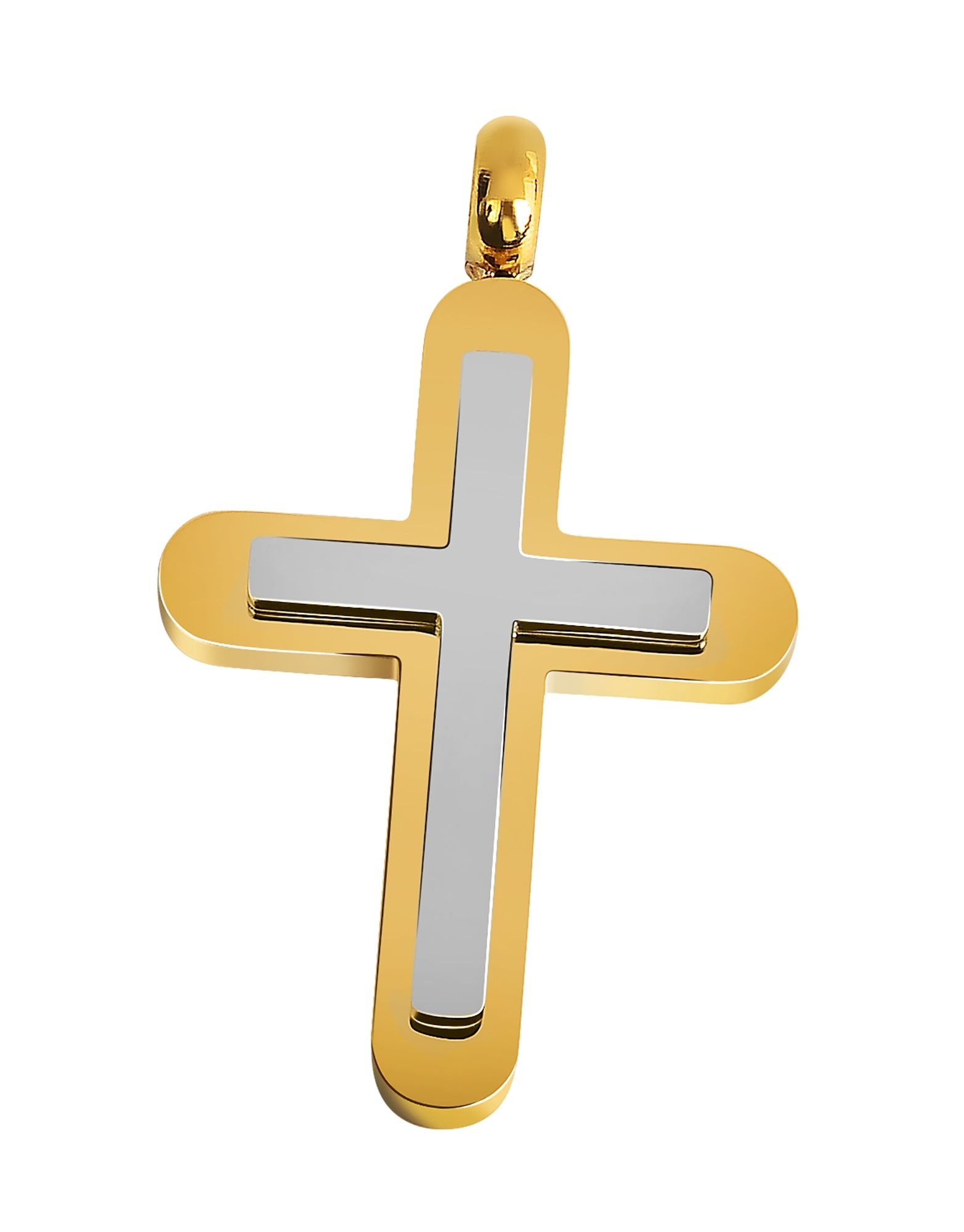 Accent hanger van roestvrij staal, kruis, goud/zilverkleurig