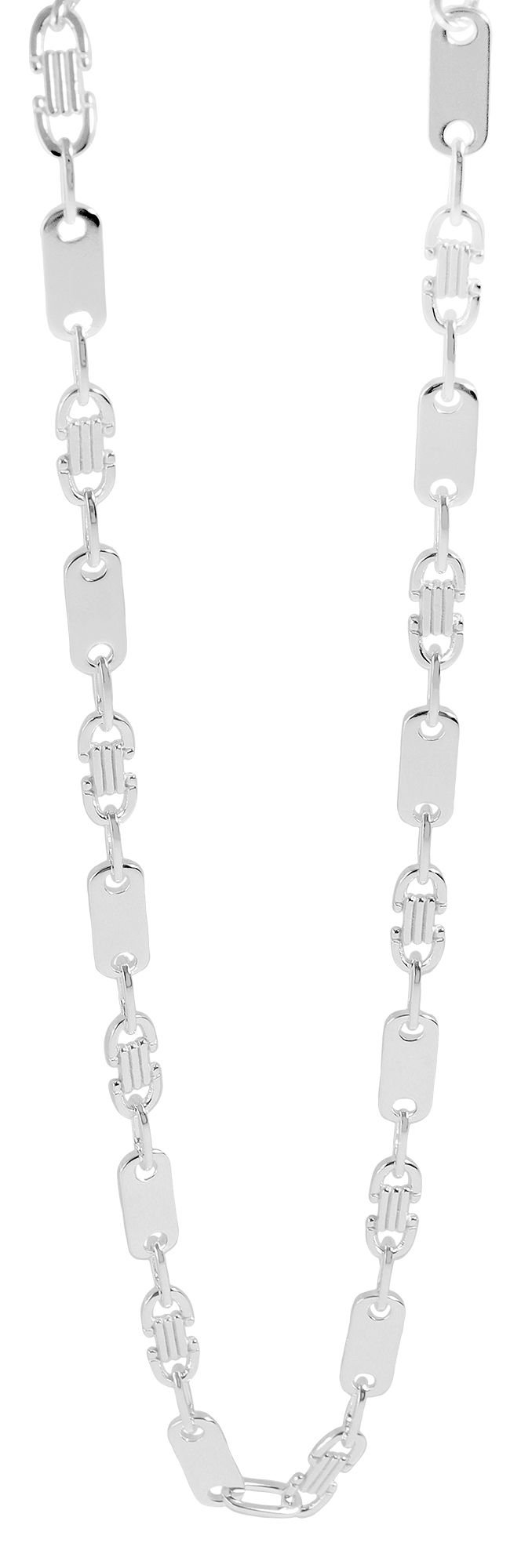 "Bellamy" 925/- Echt Silber Plattenkette, weiß, 55 cm/ 6 mm