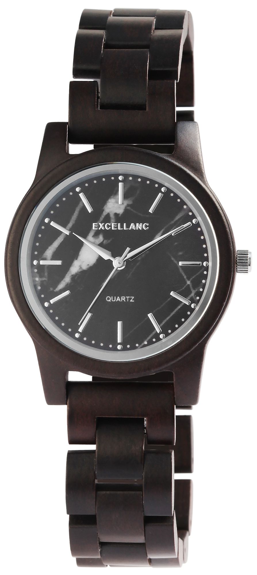 Uitstekend unisex polshorloge van zwart hout