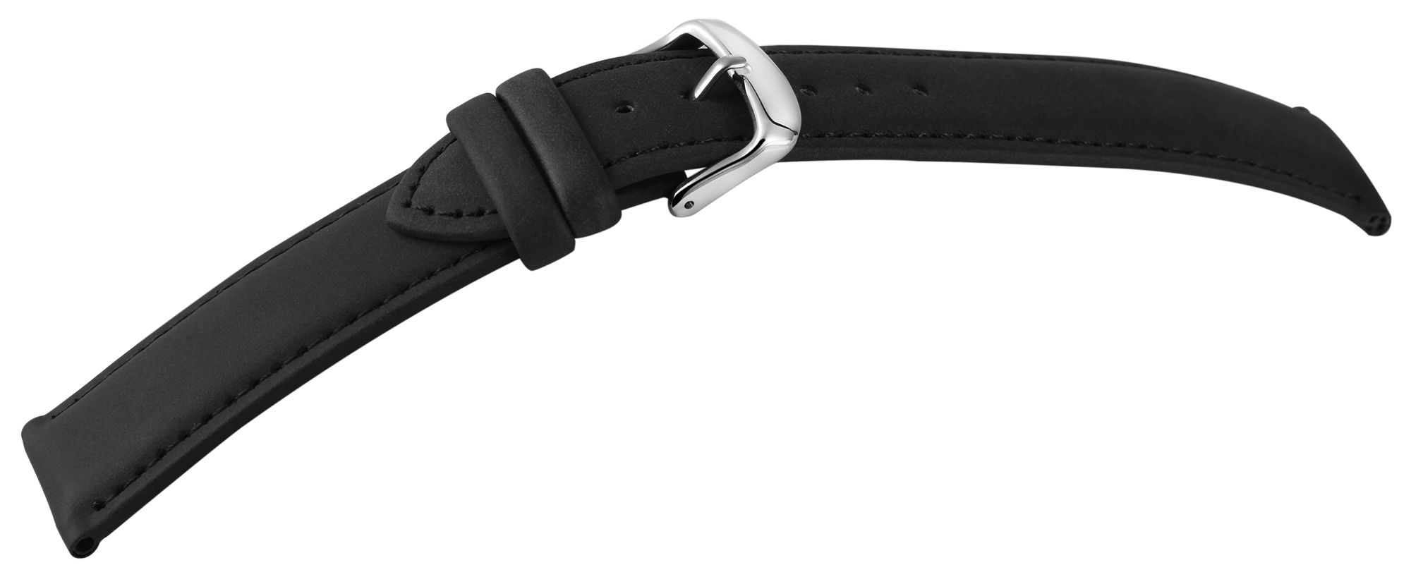 Echt leren horlogeband, zwart, 24 mm