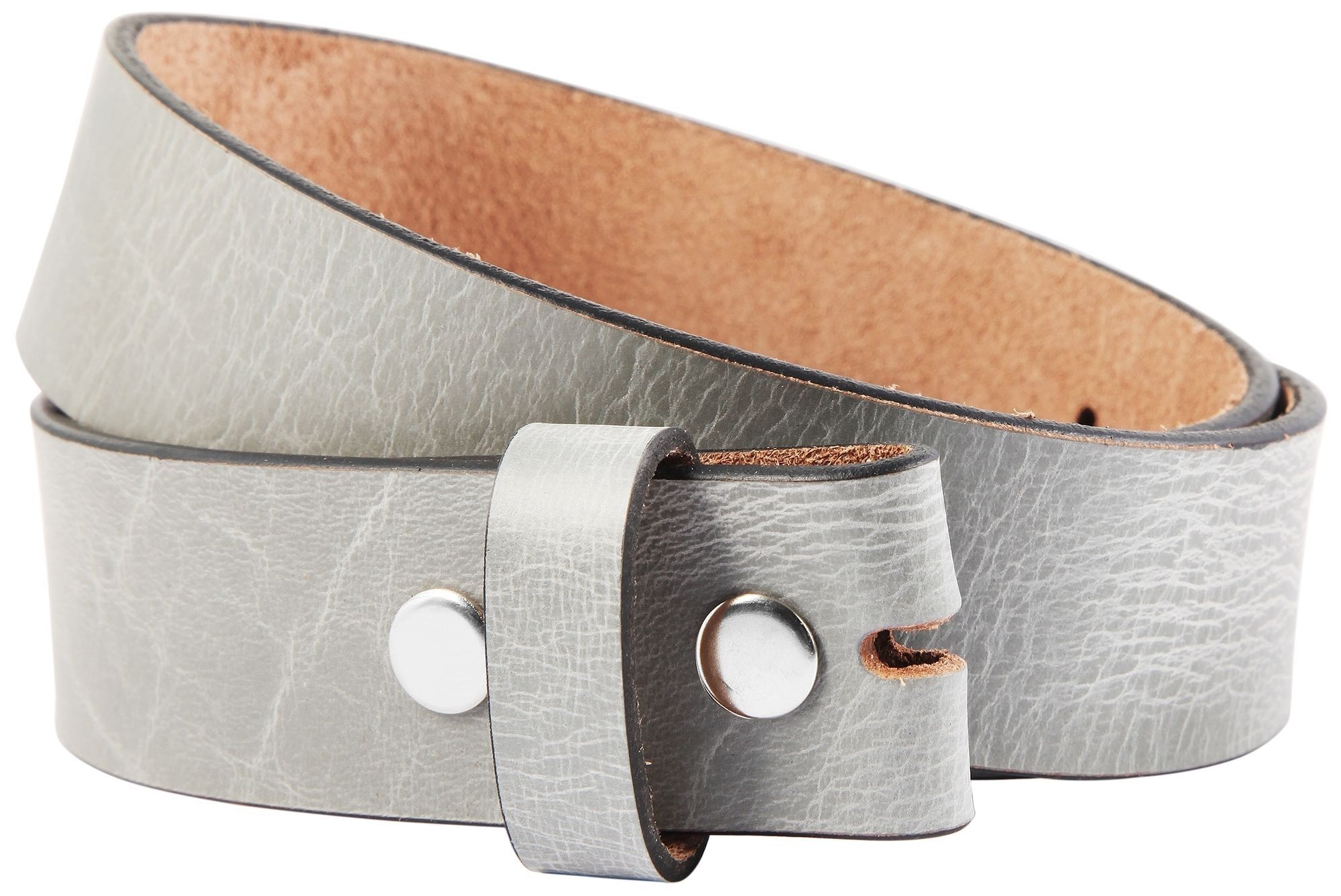 Leonardo Verrelli riem van echt leer, grijs, lengte 115 cm