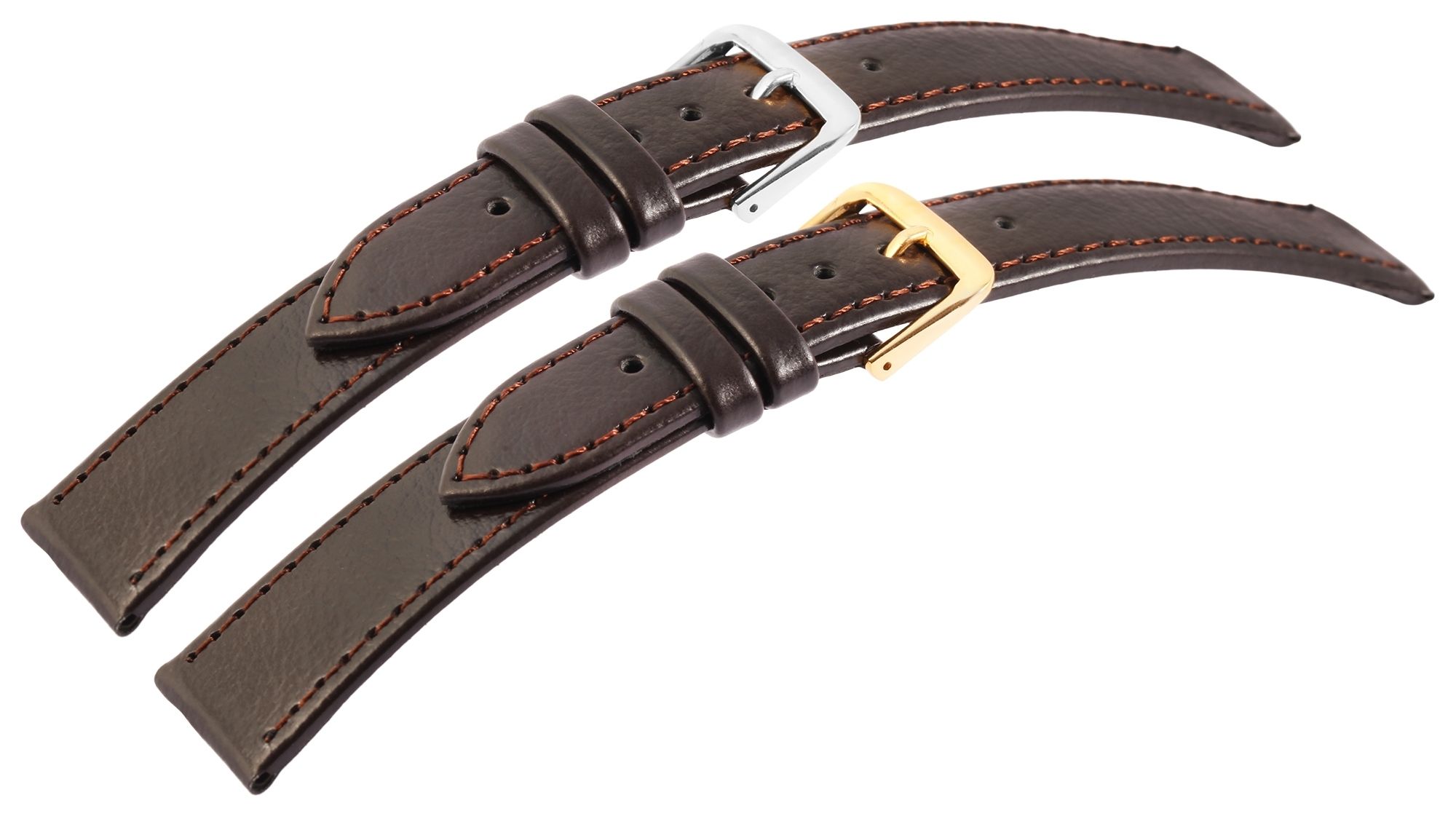 Echtleder-Uhrenarmbänder, dunkelbraun, VE 10, 18 mm