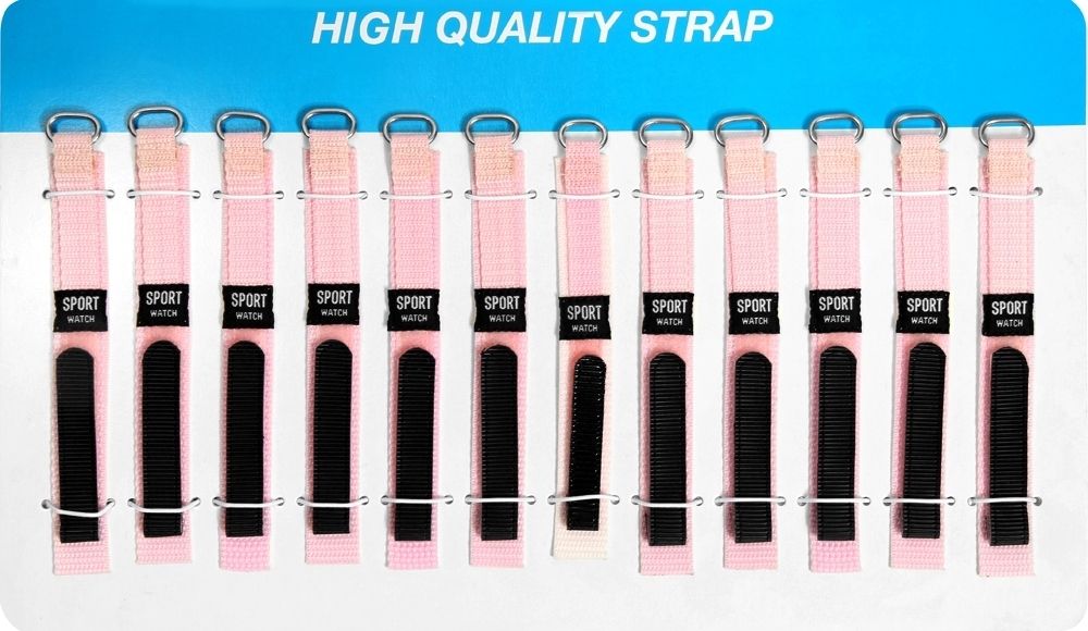 Klett-Uhrenarmbänder, rosa, VE 12, 14 mm