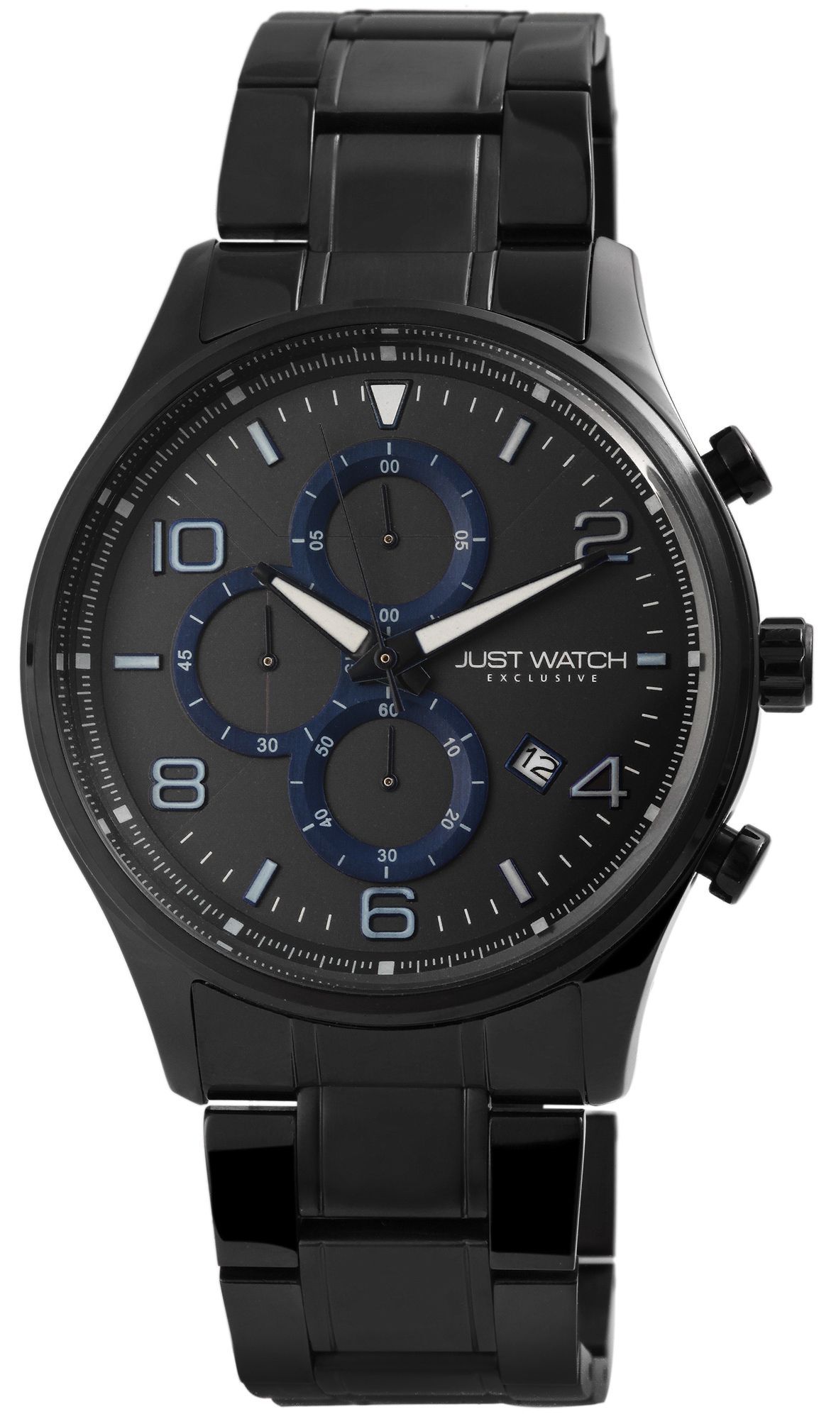 Just Watch Exclusief herenchronograaf roestvrij stalen armband zwart