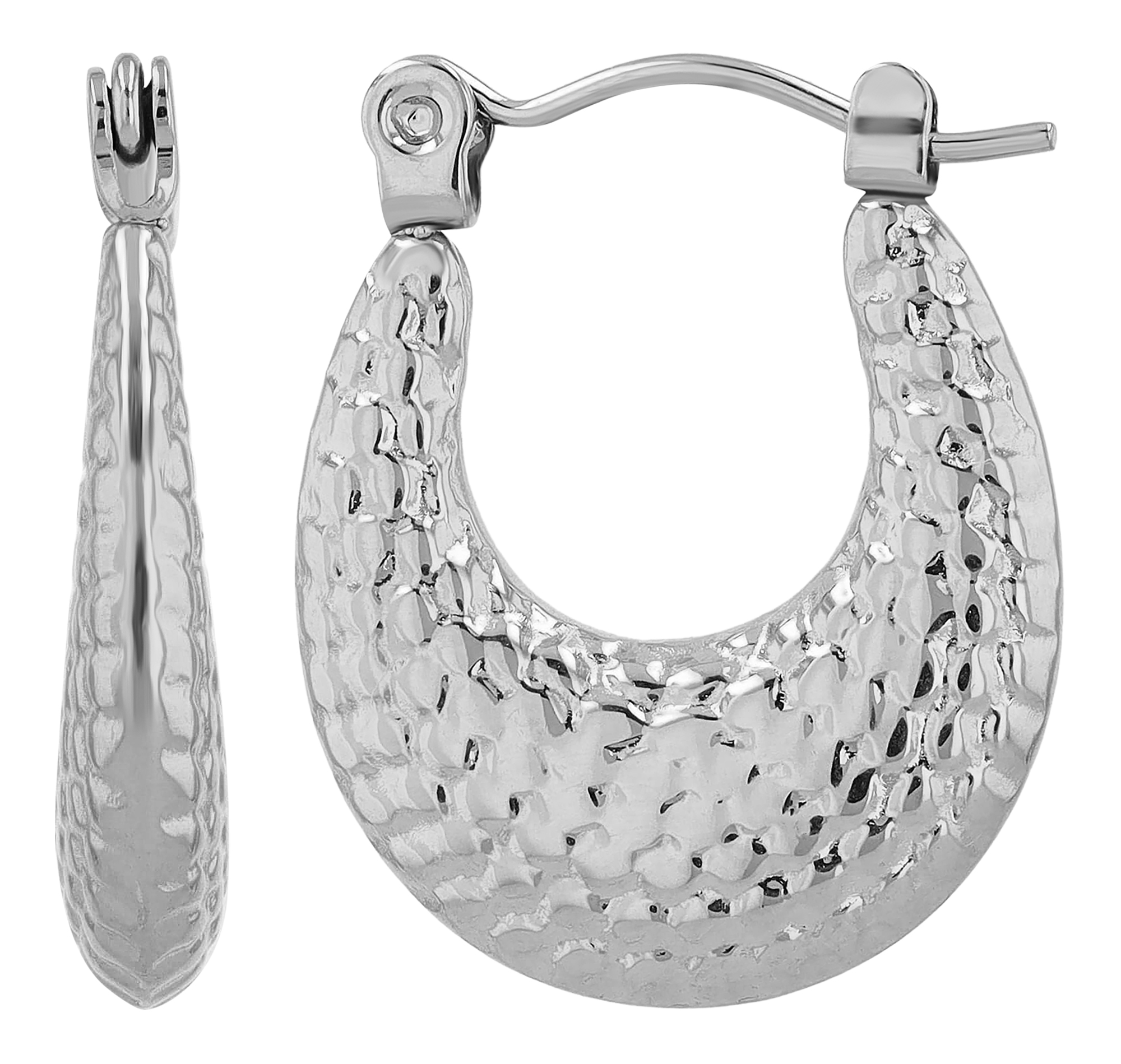 "Gerti" roestvrijstalen statement hoepeloorbellen, zilverkleurig