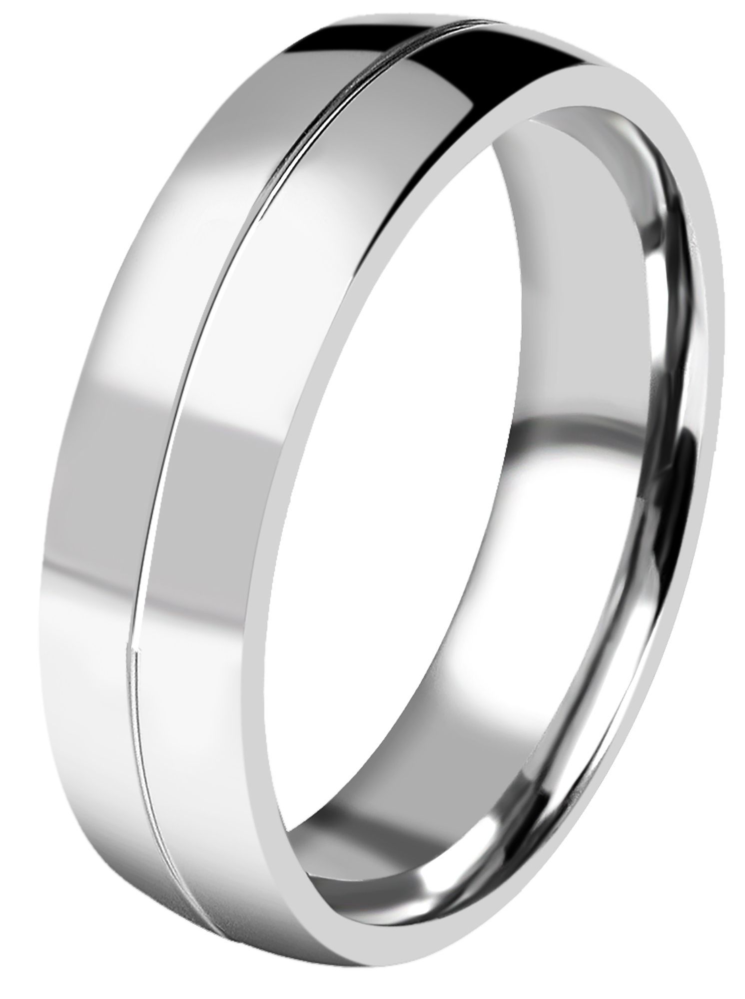 Akzent Herren-Partnerring, Edelstahl, silberfarben, Gr. 54