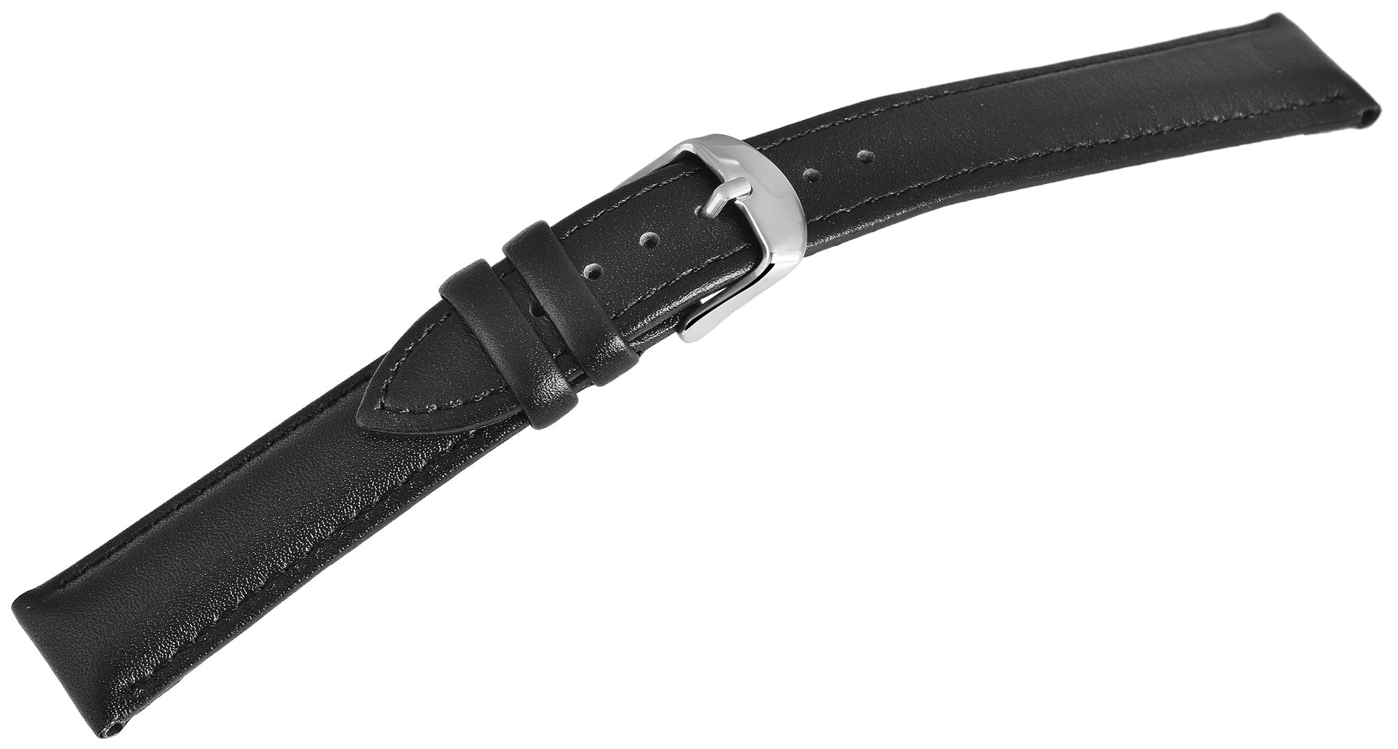 Echtleder-Uhrenarmband, schwarz, 14 mm
