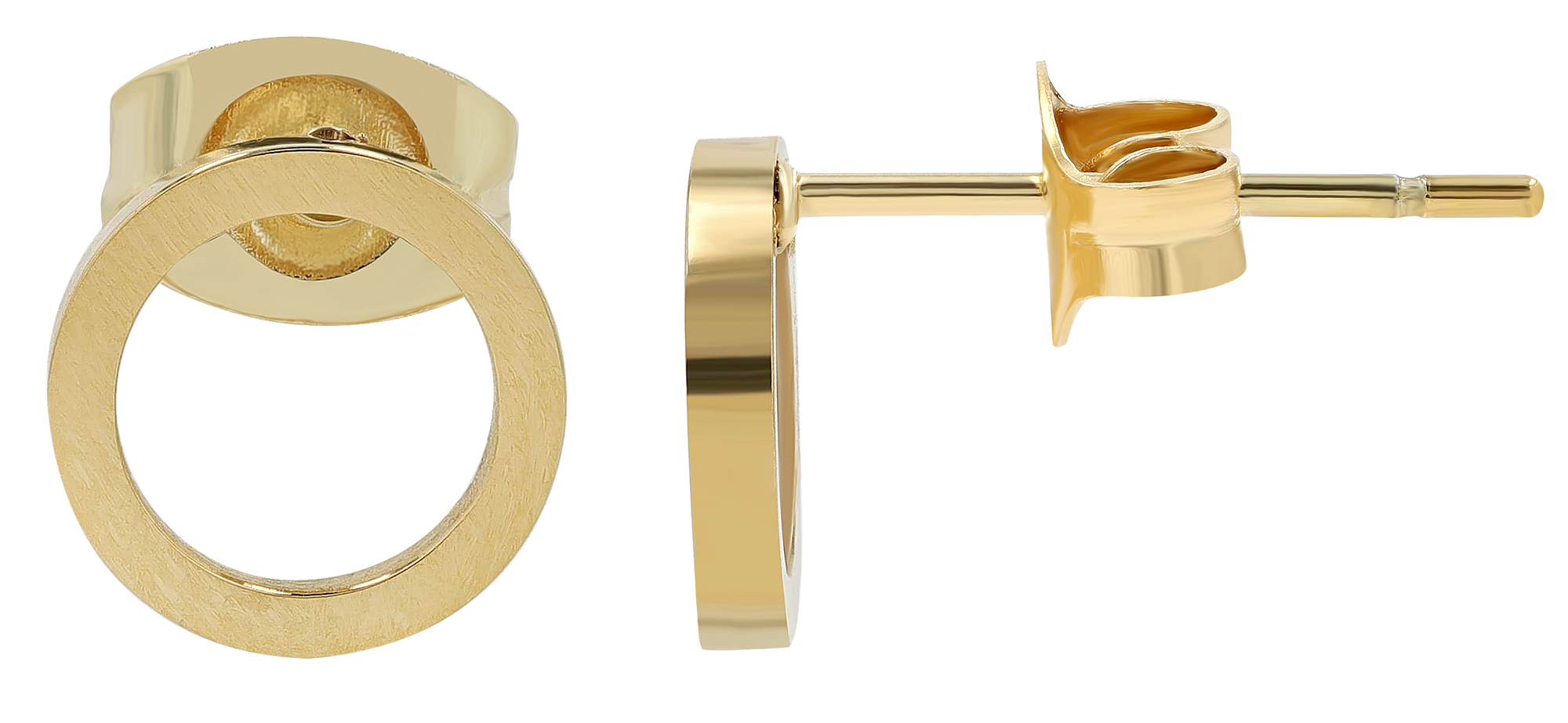 "Kiara" Akzent Ohrstecker aus Edelstahl, rund, goldfarbig