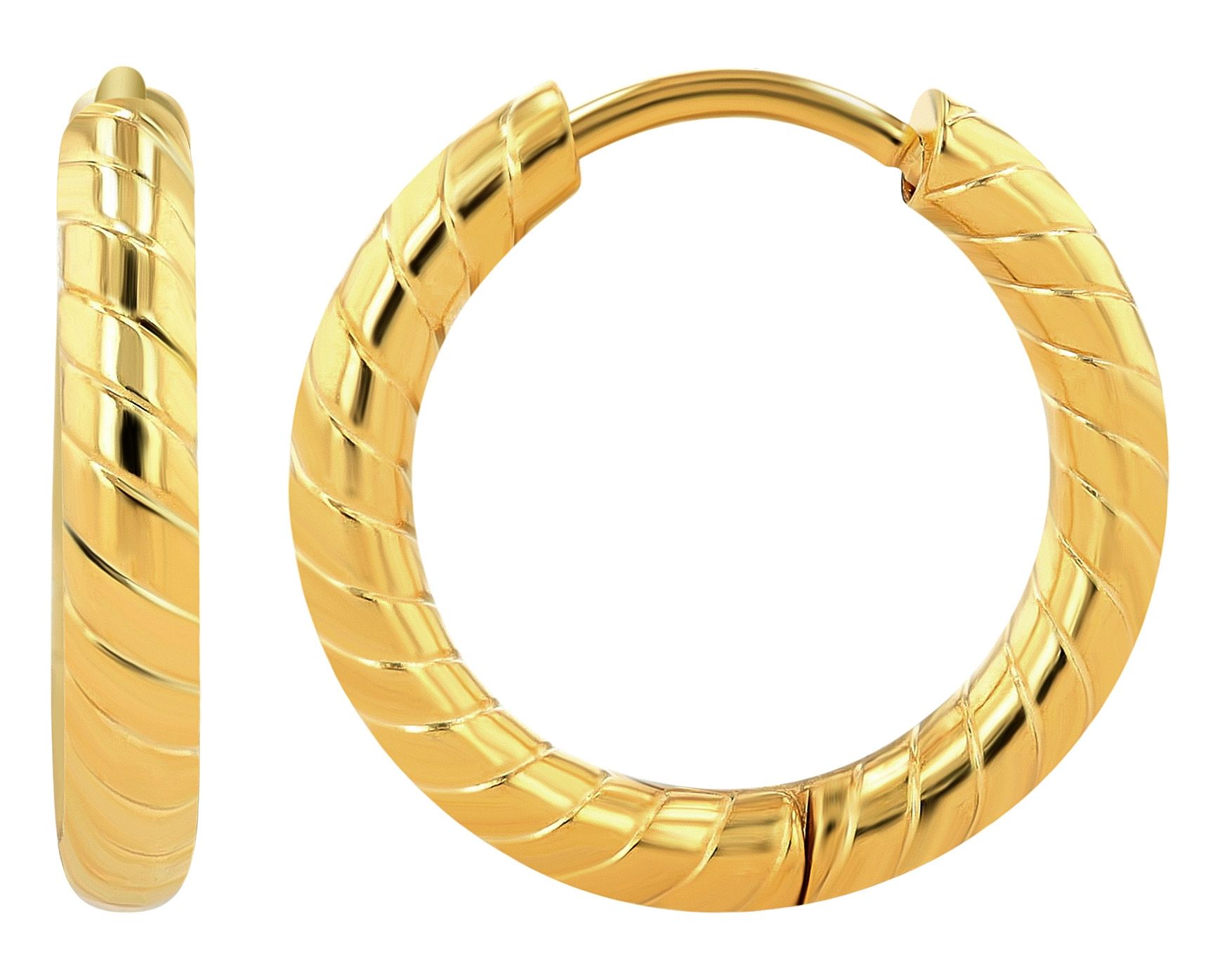 "Miro" roestvrij stalen oorbellen Ø 8 mm, accent, goudkleurig